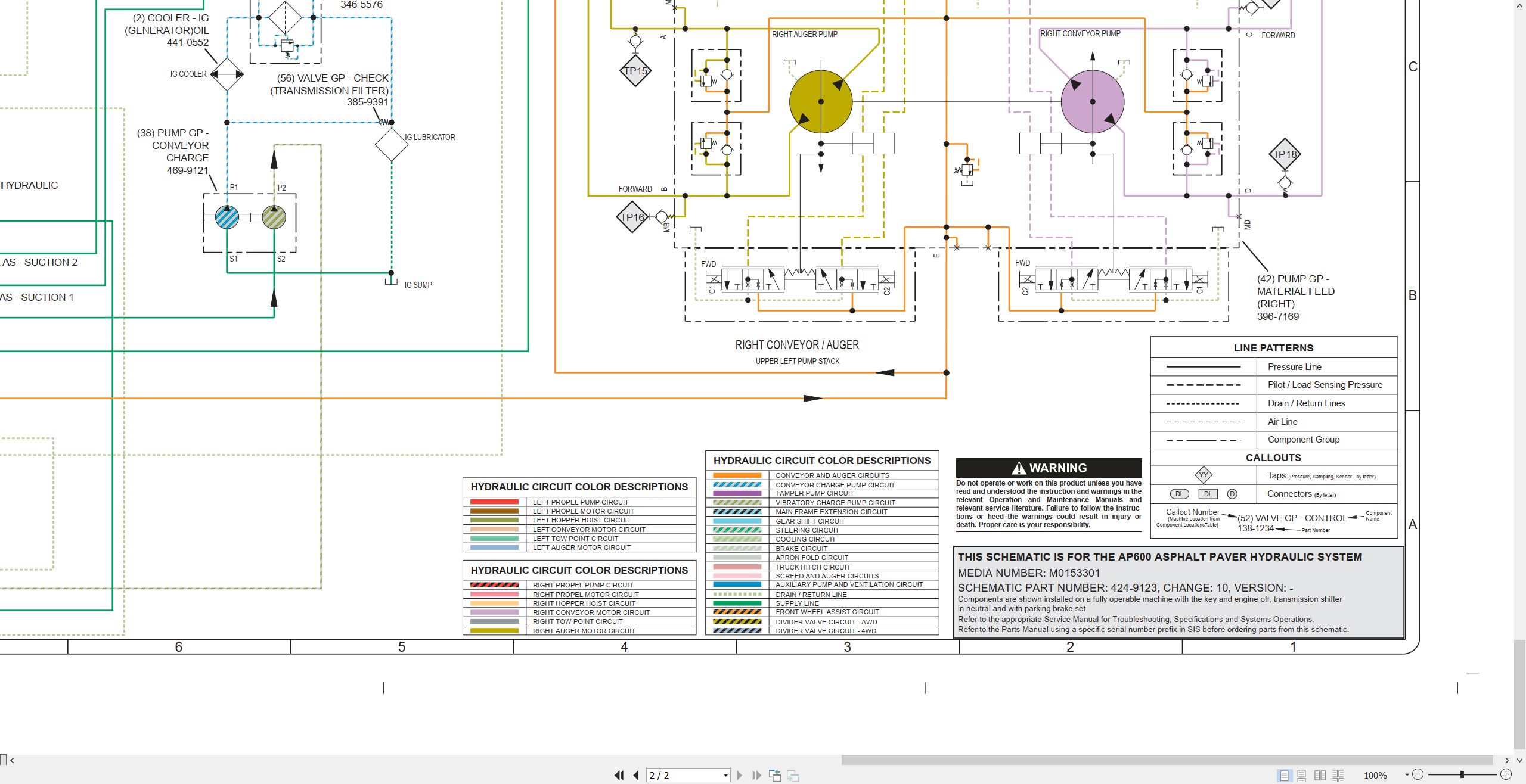 CAT Asphalt Paver AP600 Electrical Hydraulic Schematic (3)