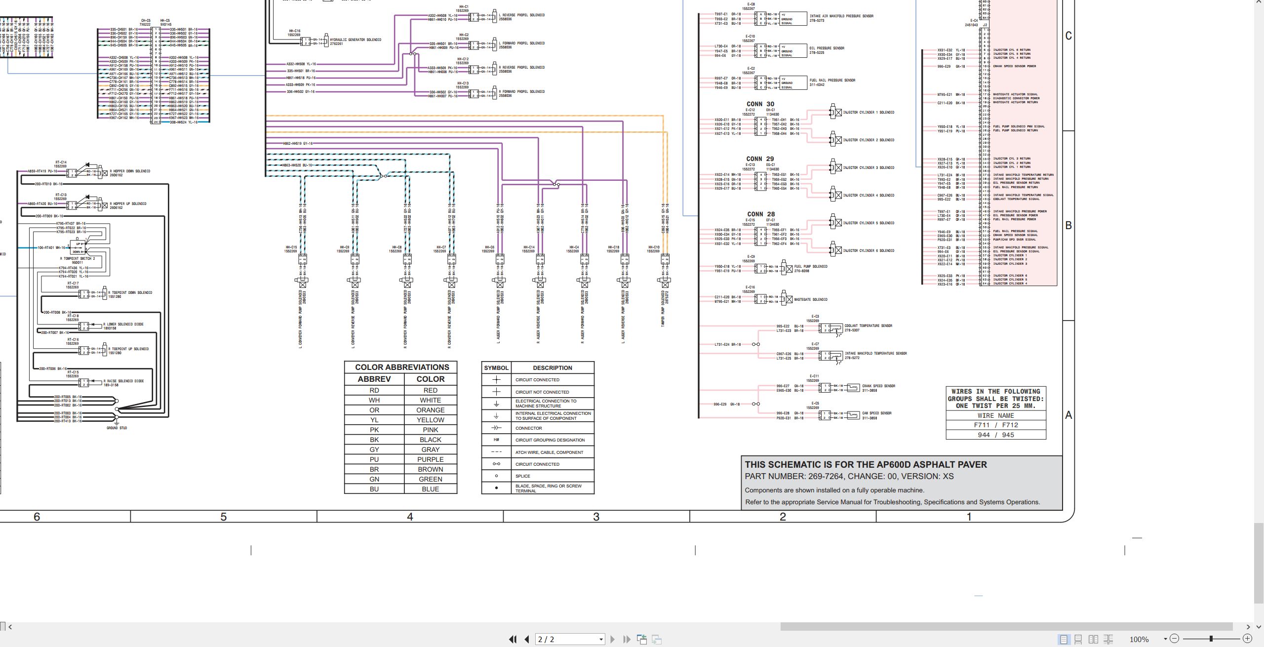 CAT Asphalt Paver AP600D Electrical Hydraulic Schematic (2)