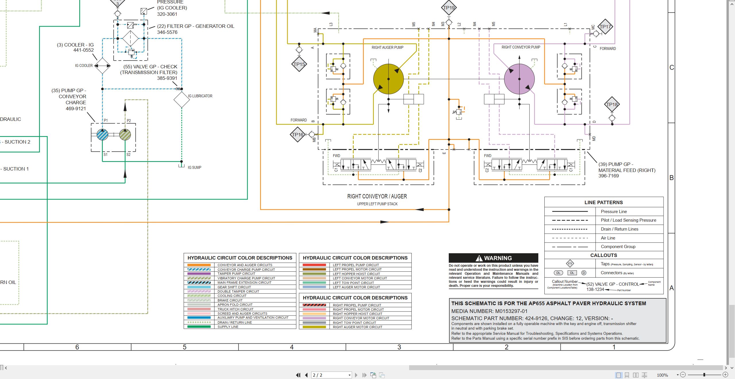 CAT Asphalt Paver AP655 Electrical Hydraulic Schematic (3)