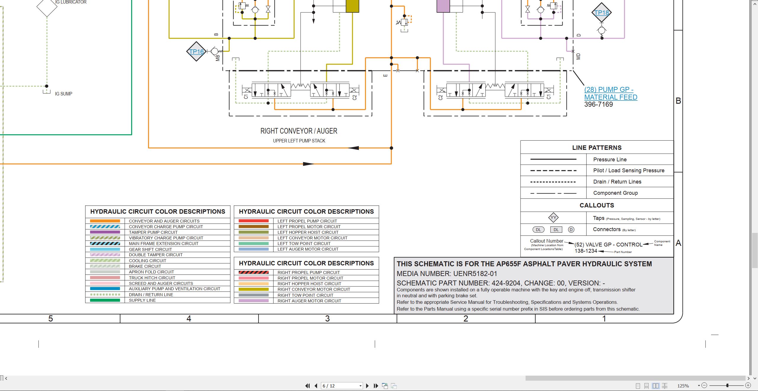 CAT Asphalt Paver AP655F Electrical Hydraulic Schematic (3)
