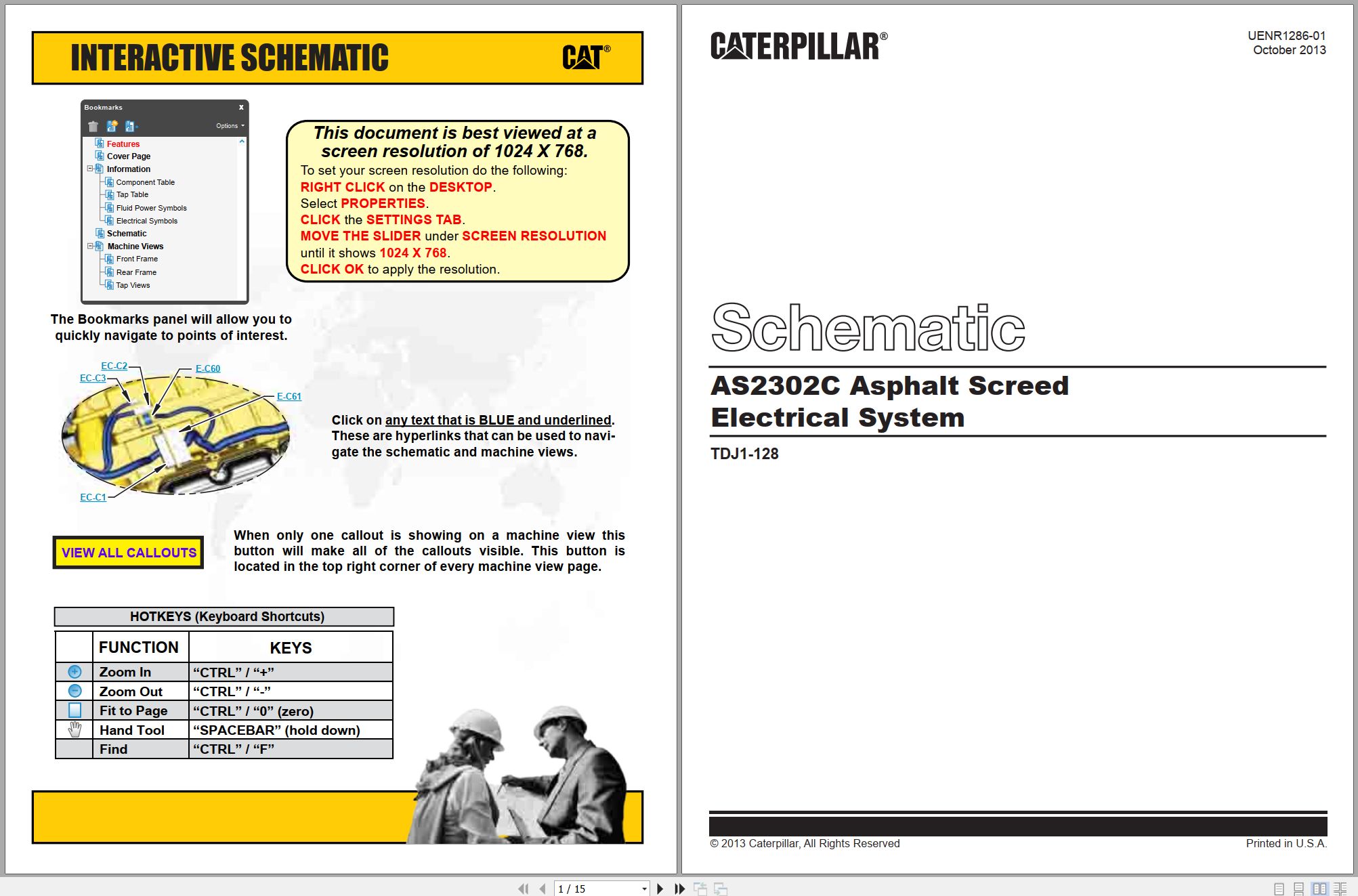 CAT Asphalt Paver AS2302C Electrical Hydraulic Schematic (1)