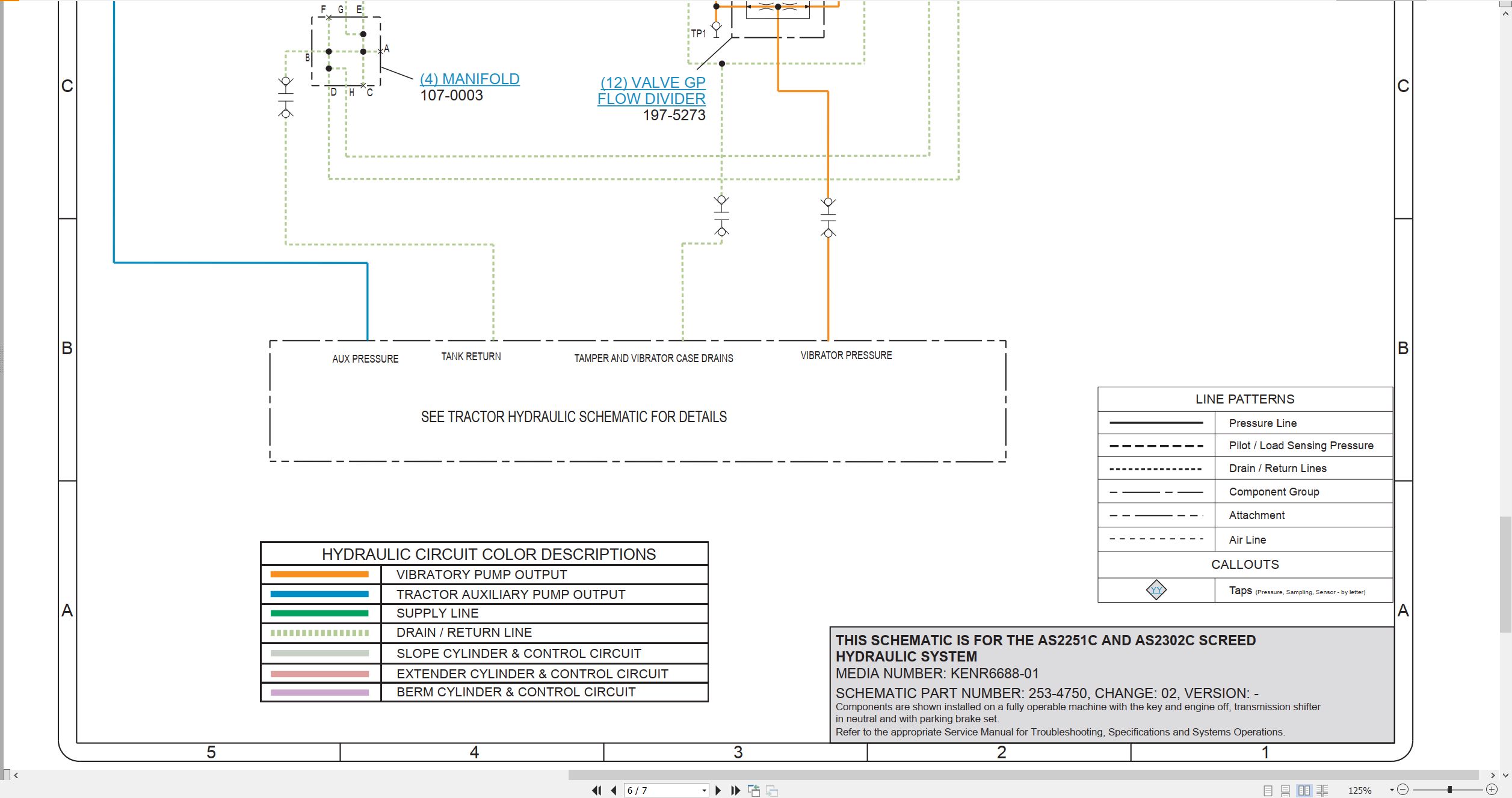 CAT Asphalt Paver AS2302C Electrical Hydraulic Schematic (3)