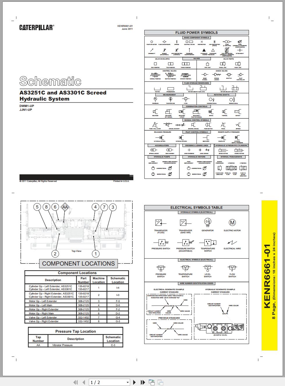 CAT Asphalt Paver AS3301C Electrical Hydraulic Schematic (1)