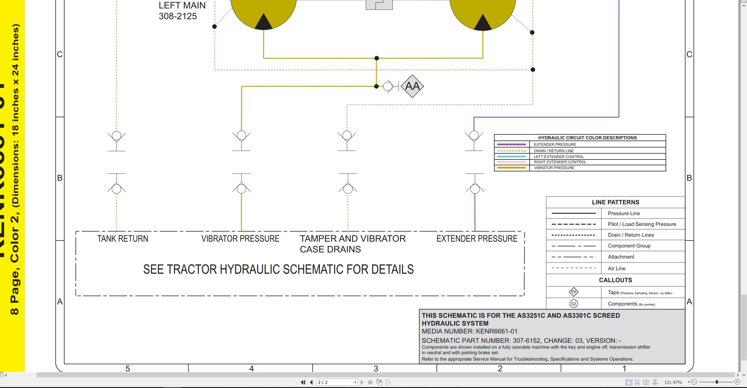 CAT Asphalt Paver AS3301C Electrical Hydraulic Schematic (2)