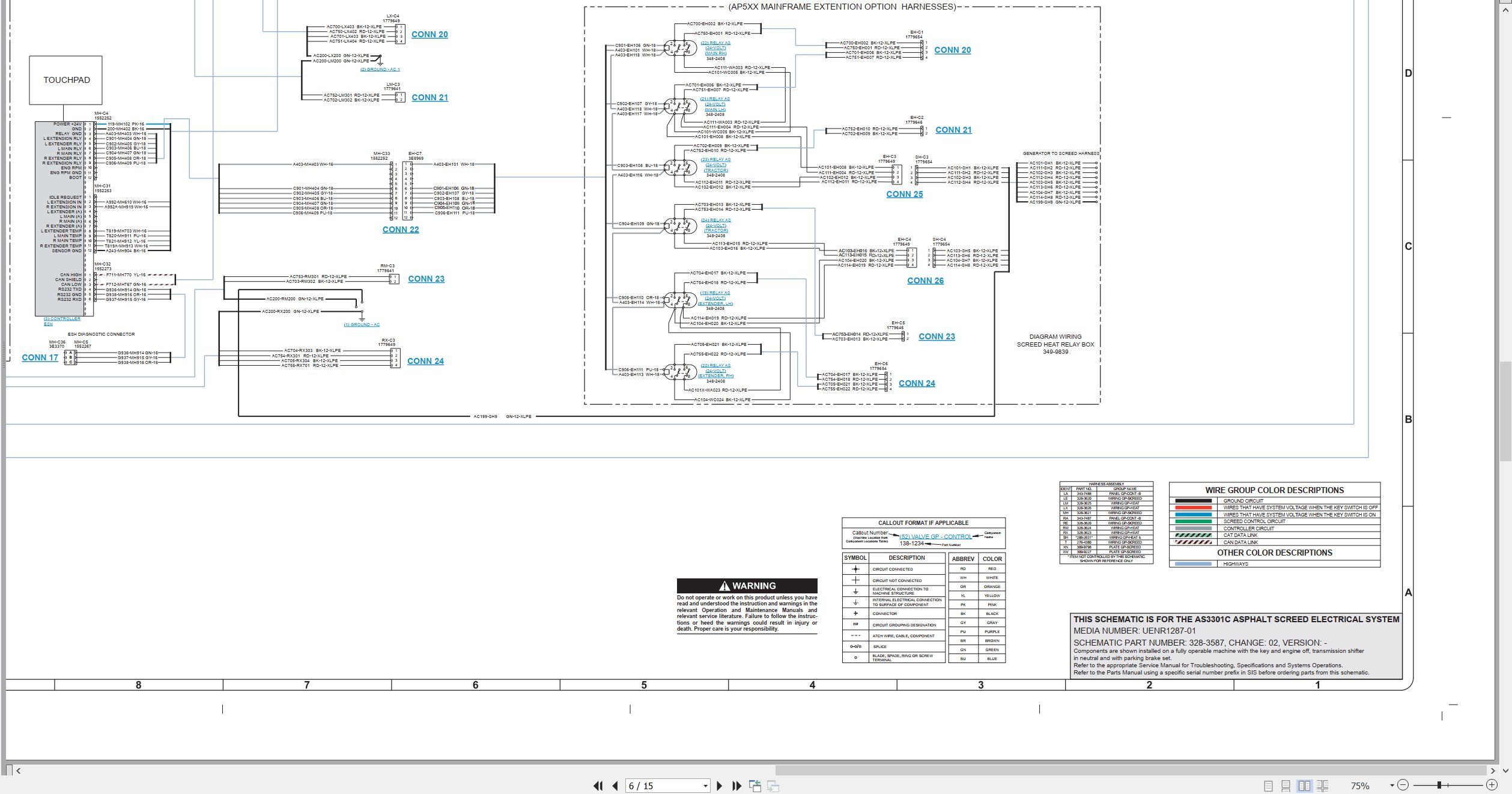 CAT Asphalt Paver AS3301C Electrical Hydraulic Schematic (3)
