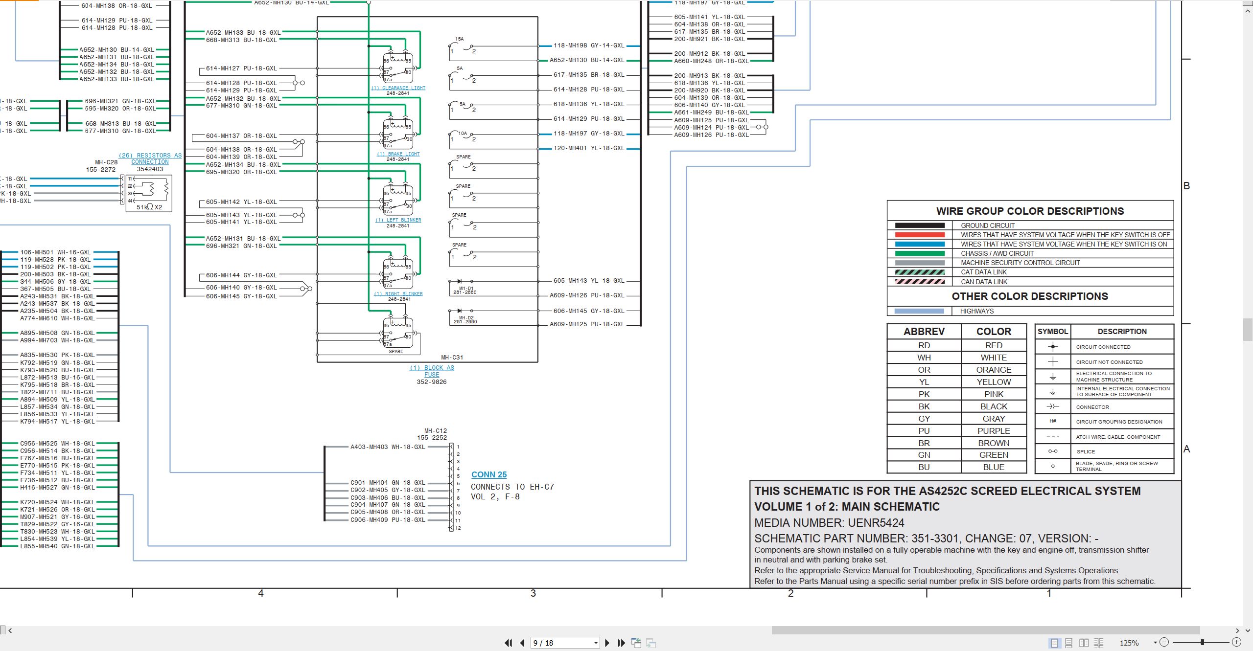 CAT Asphalt Paver AS4252C Electrical Hydraulic Schematic (2)