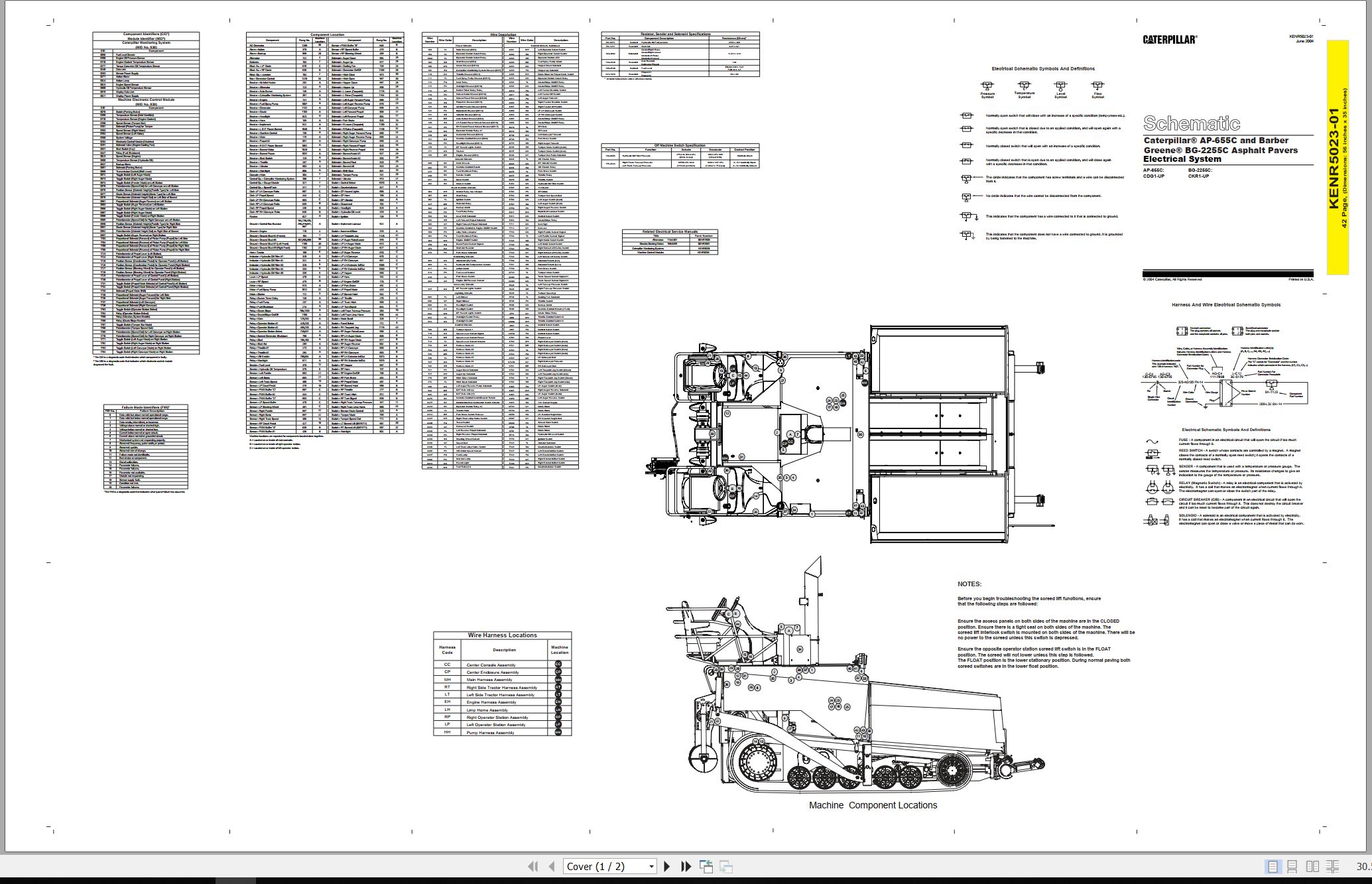 CAT Asphalt Paver BG 2255C Electrical Schematic Hydraulic Schematic (1)