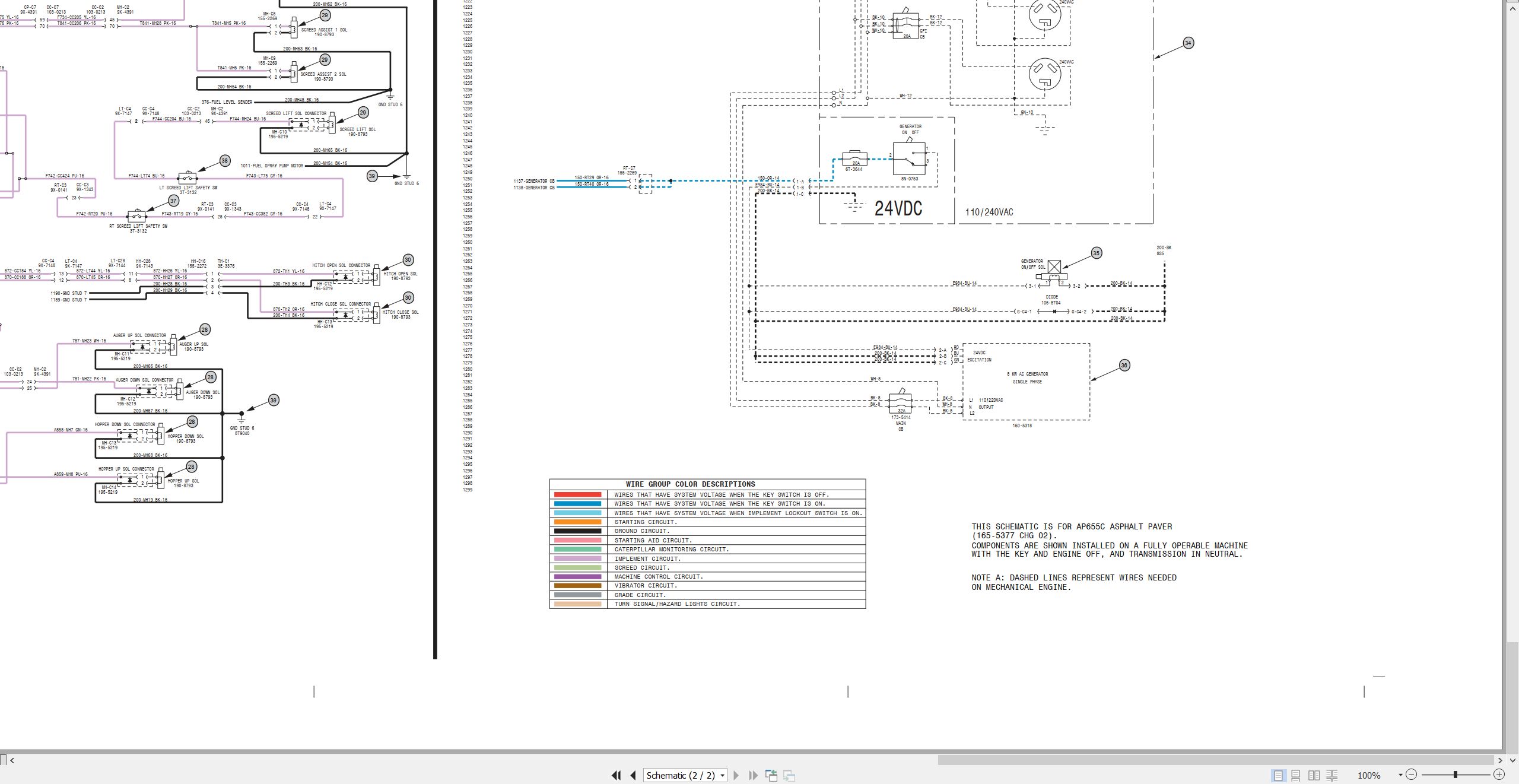 CAT Asphalt Paver BG 2255C Electrical Schematic Hydraulic Schematic (2)