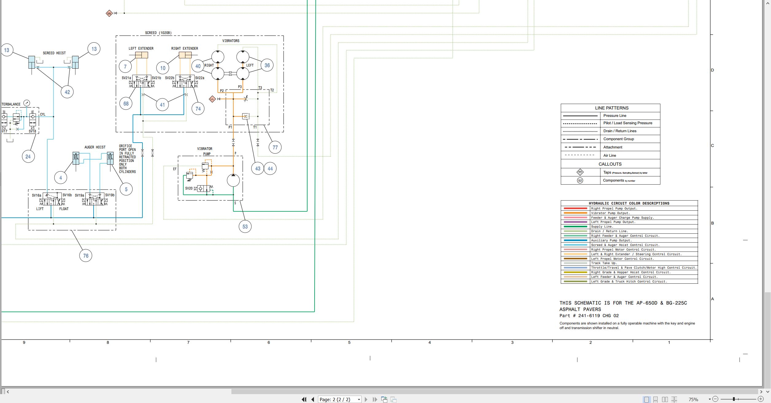 CAT Asphalt Paver BG 225C Electrical Hydraulic Schematic (3)