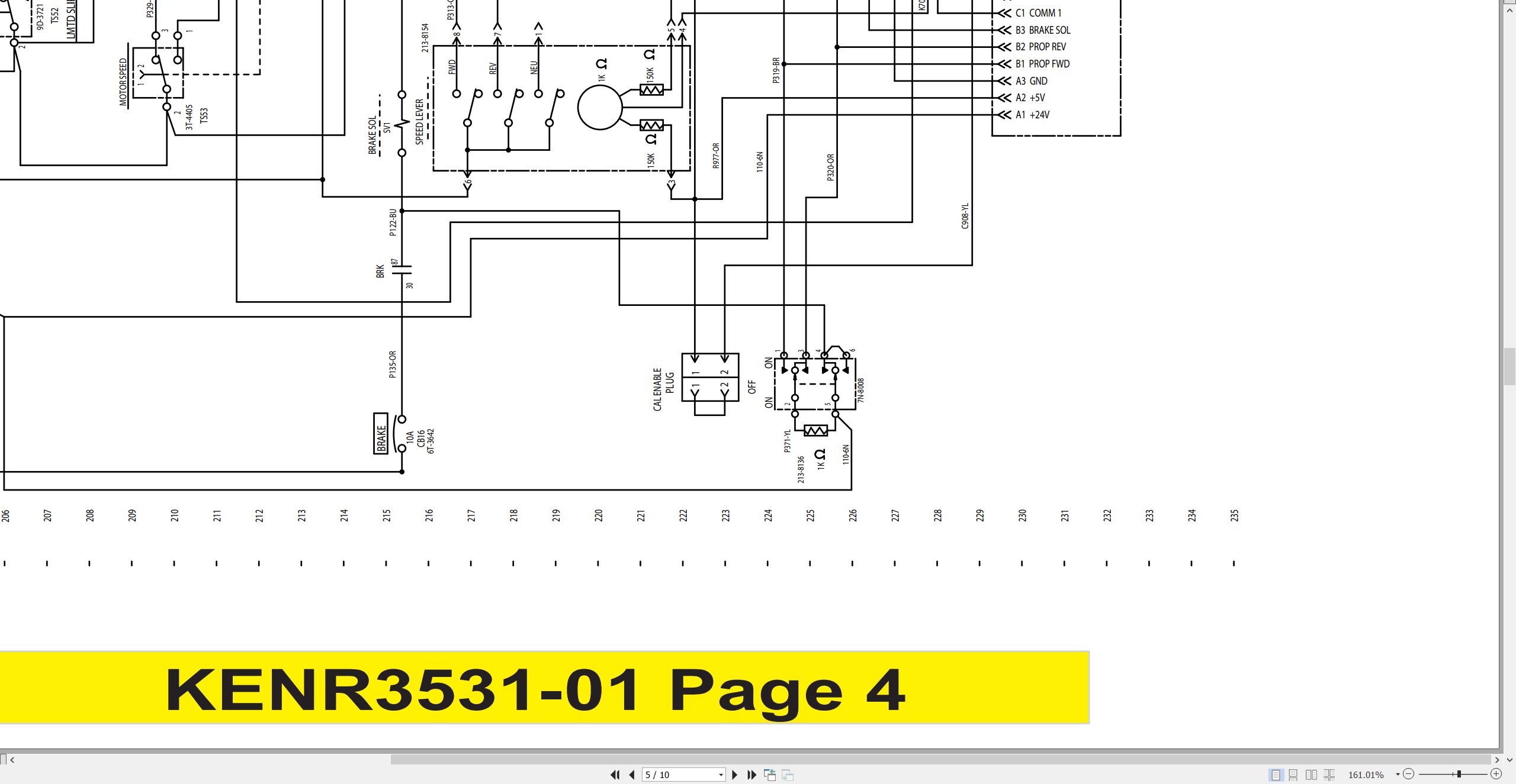 CAT Asphalt Paver BG 240C Electrical Hydraulic Schematic (2)