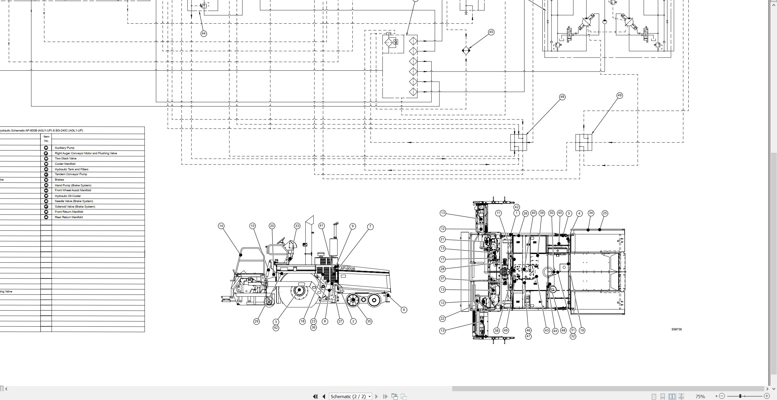 CAT Asphalt Paver BG 240C Electrical Hydraulic Schematic (3)
