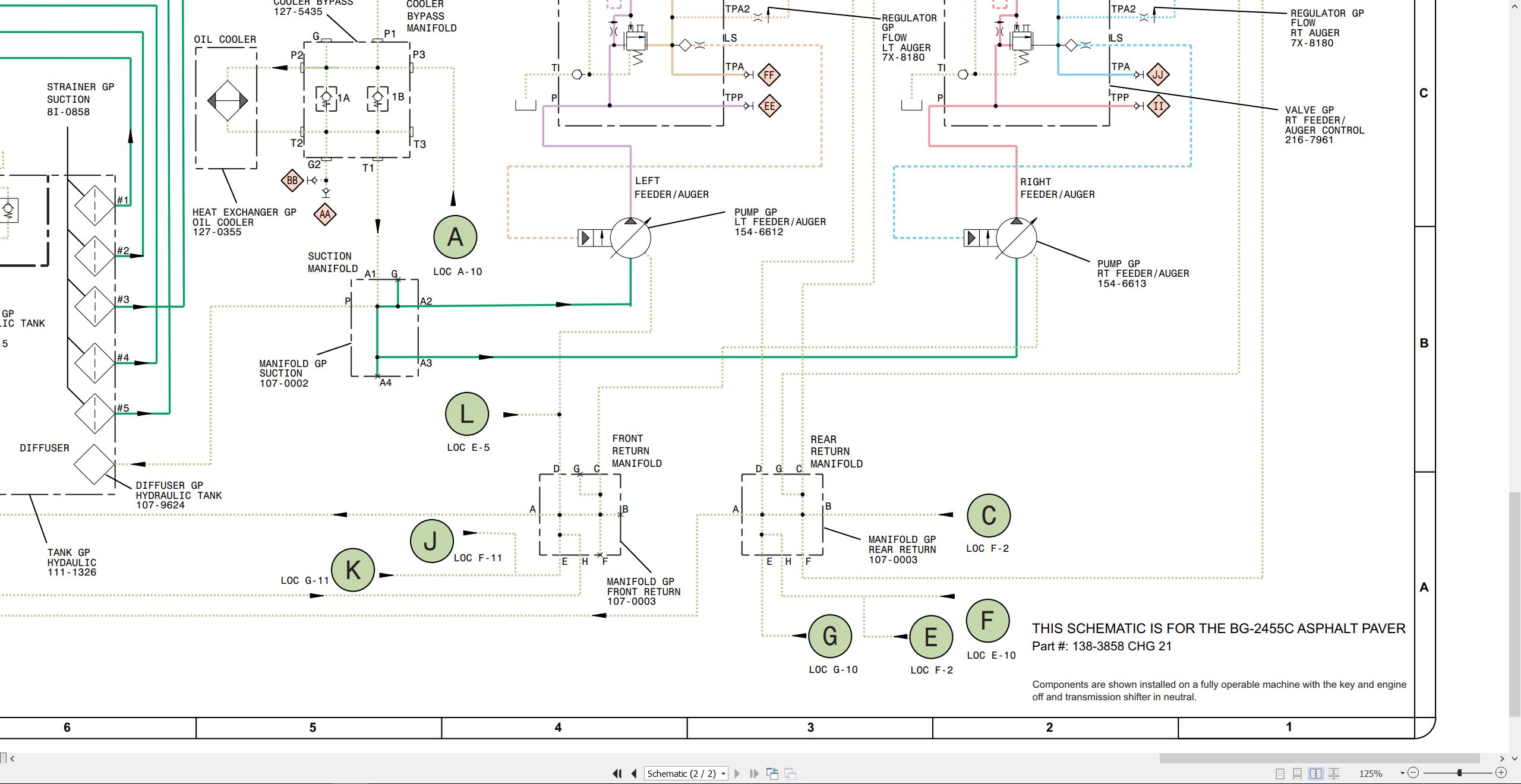 CAT Asphalt Paver BG 2455C Electrical Hydraulic Schematic (3)