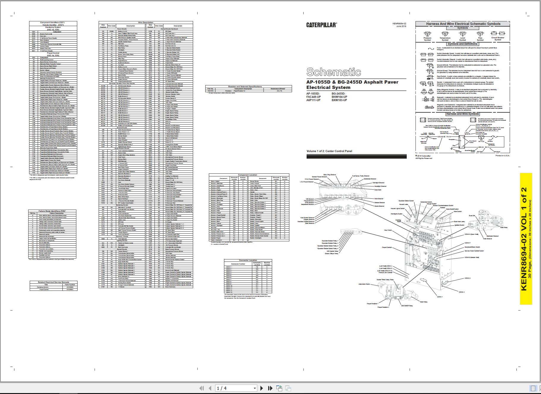 CAT Asphalt Paver BG 2455D Electrical Hydraulic Schematic (1)