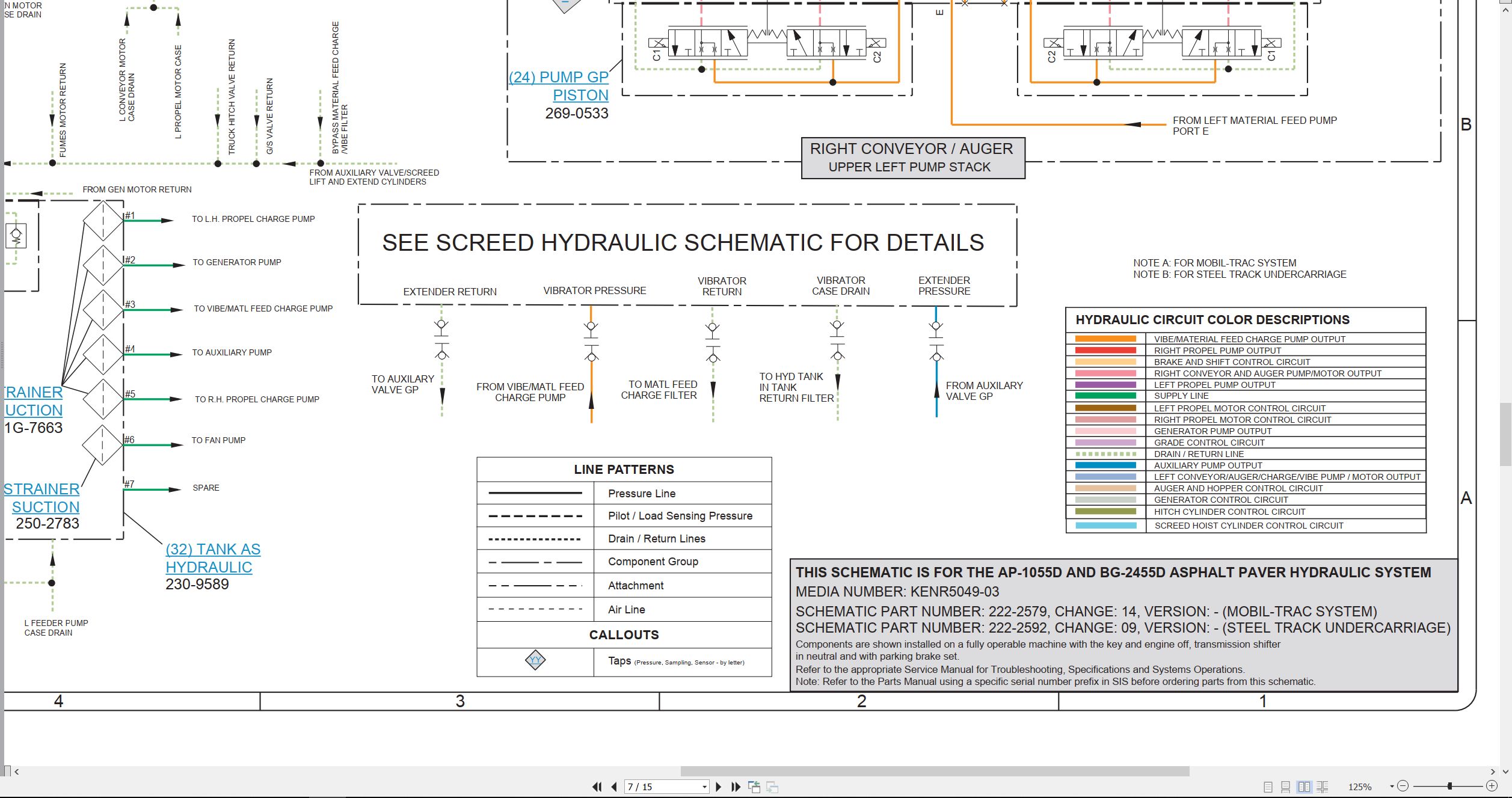 CAT Asphalt Paver BG 2455D Electrical Hydraulic Schematic (3)