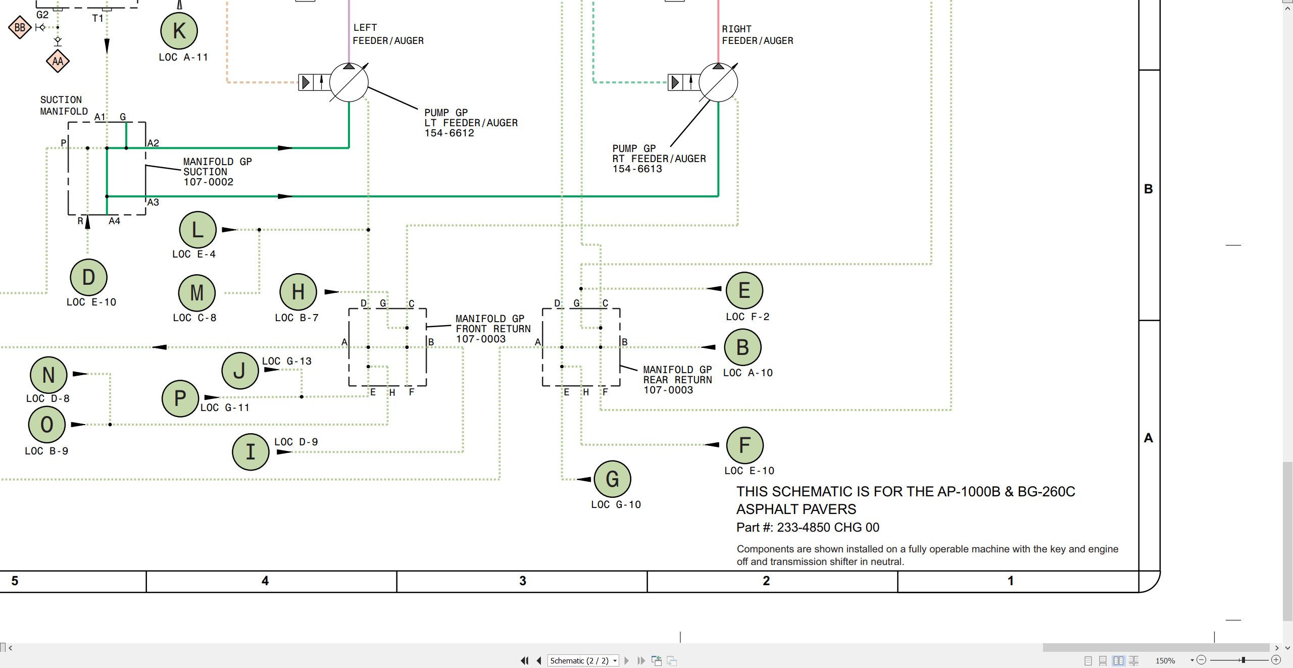 CAT Asphalt Paver BG 260C Electrical Hydraulic Schematic (3)