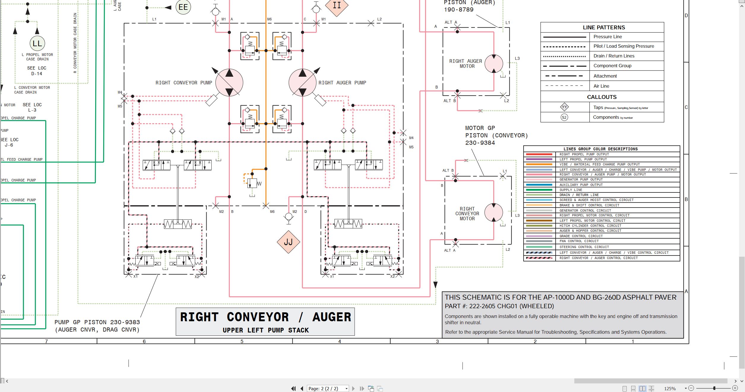 CAT Asphalt Paver BG 260D Electrical Hydraulic Schematic (3)