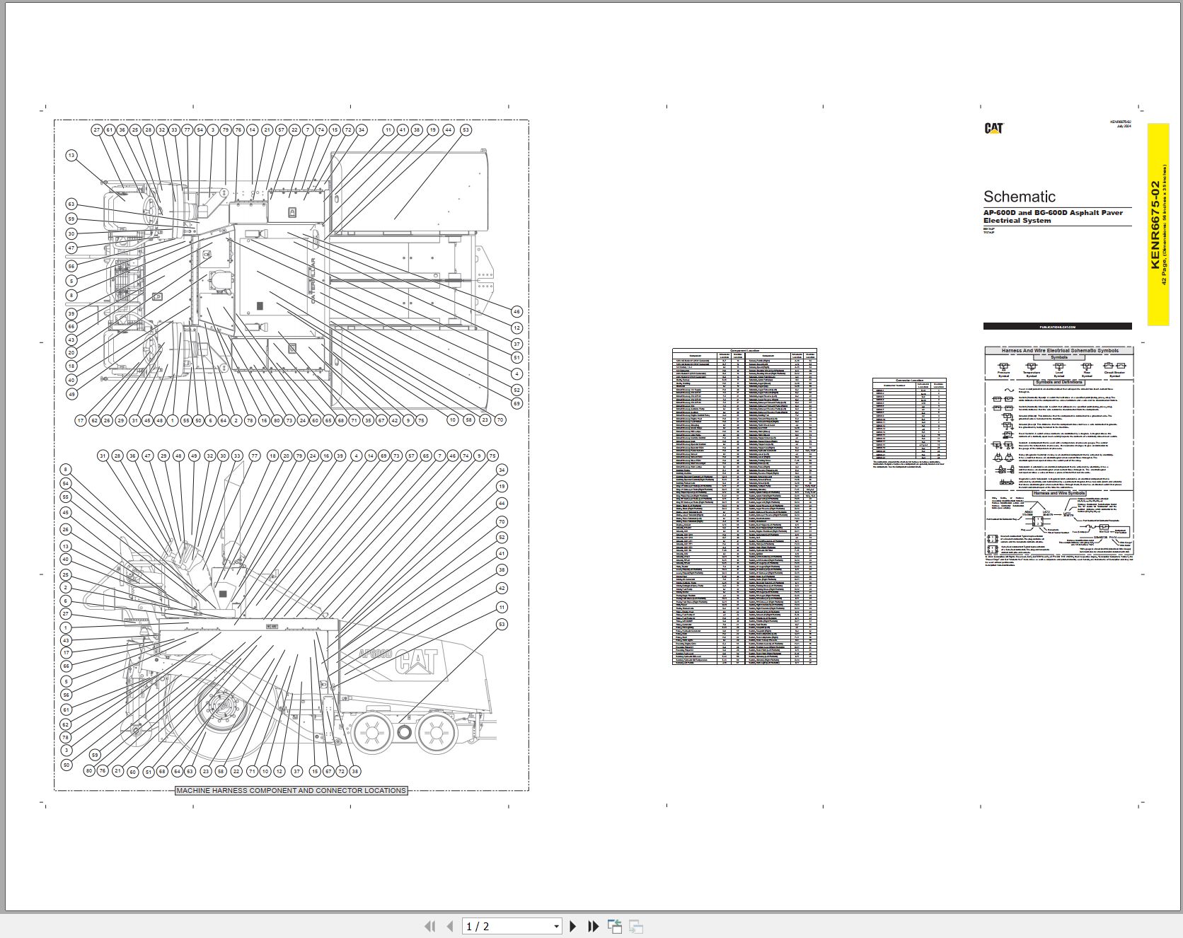 CAT Asphalt Paver BG 600D Electrical Schematic (1)