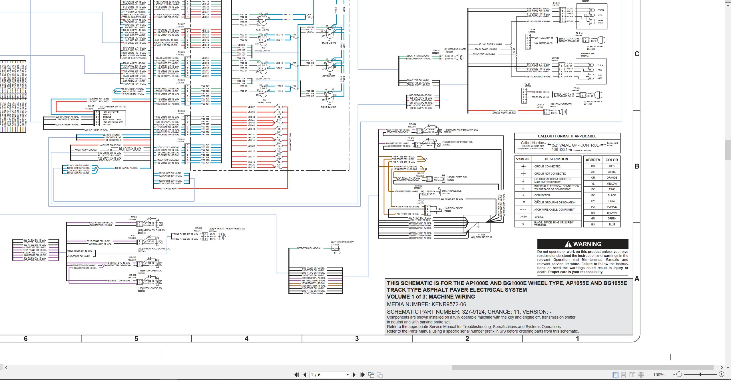CAT Asphalt Paver BG1000E Electrical Hydraulic Schematic (2)