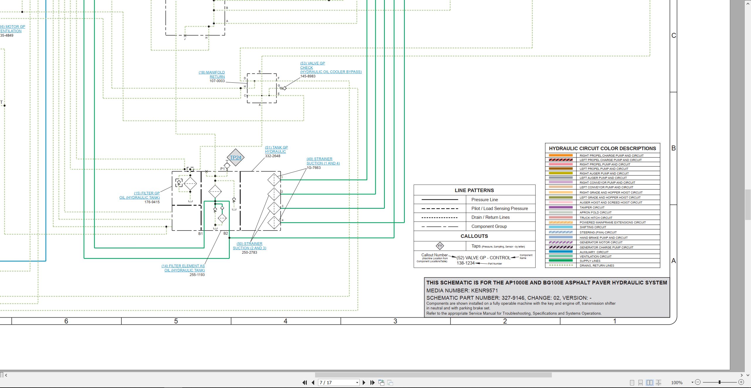 CAT Asphalt Paver BG1000E Electrical Hydraulic Schematic (3)