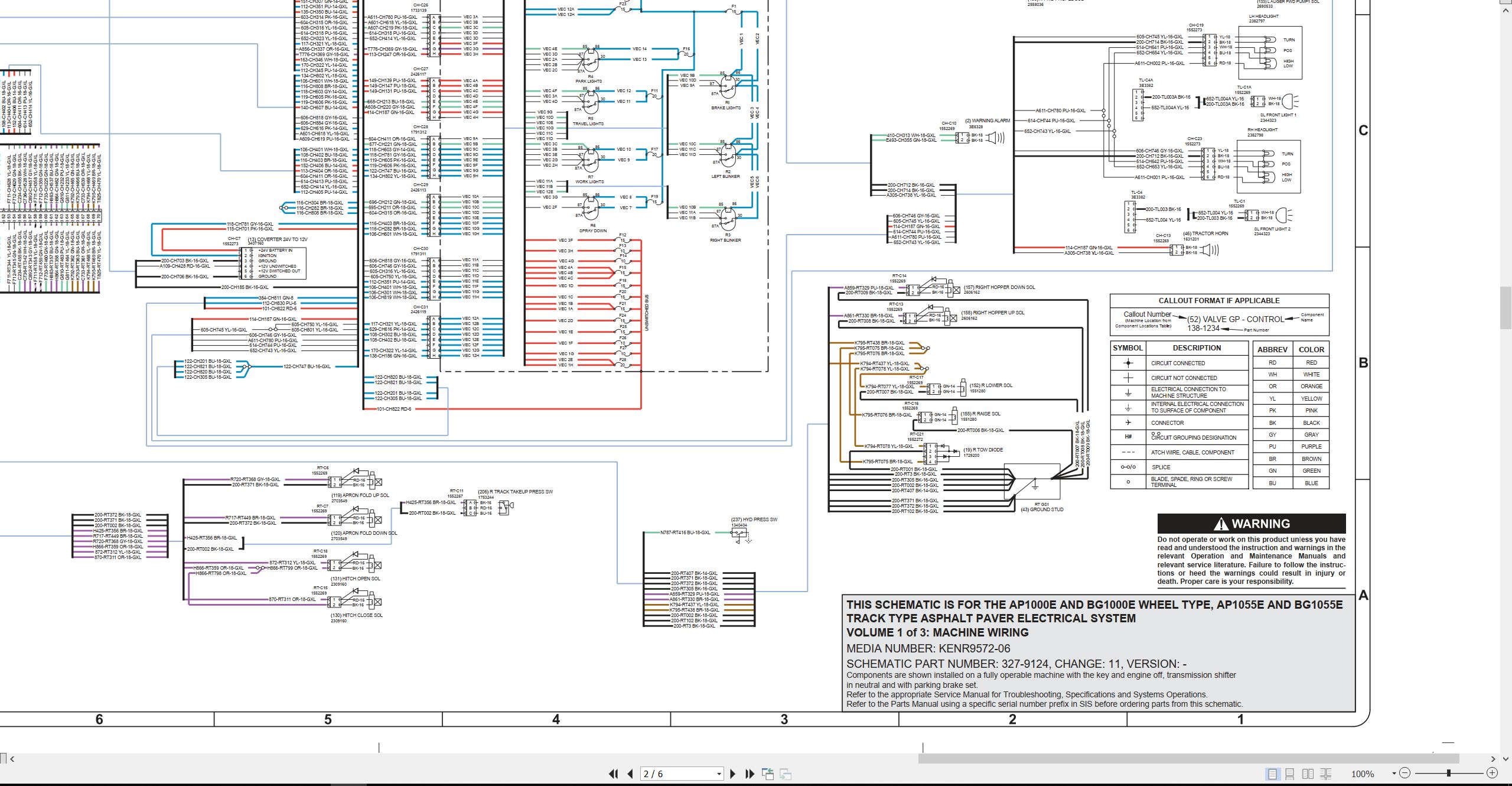 CAT Asphalt Paver BG1055E Electrical Hydraulic Schematic (2)