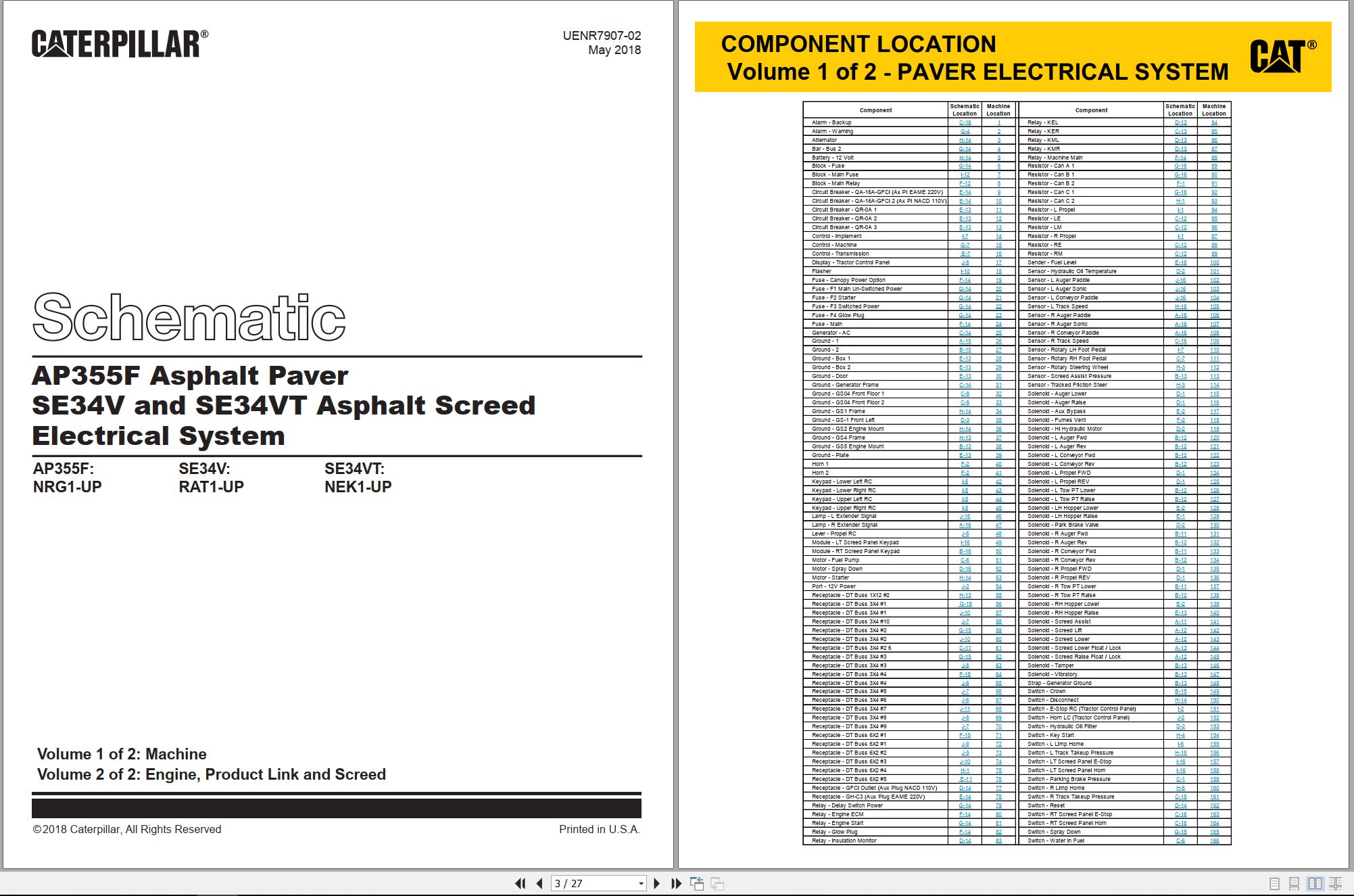 CAT Asphalt Paver SE34 VT Electrical Hydraulic Schematic (1)