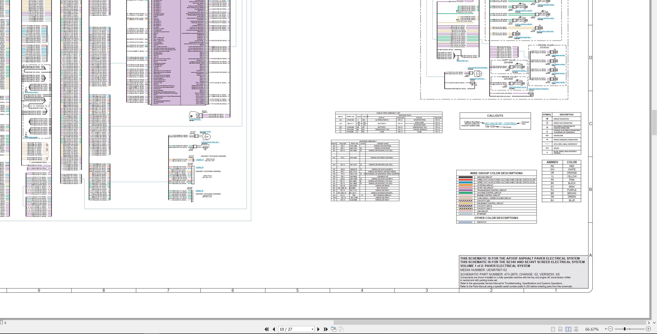 CAT Asphalt Paver SE34 VT Electrical Hydraulic Schematic (2)