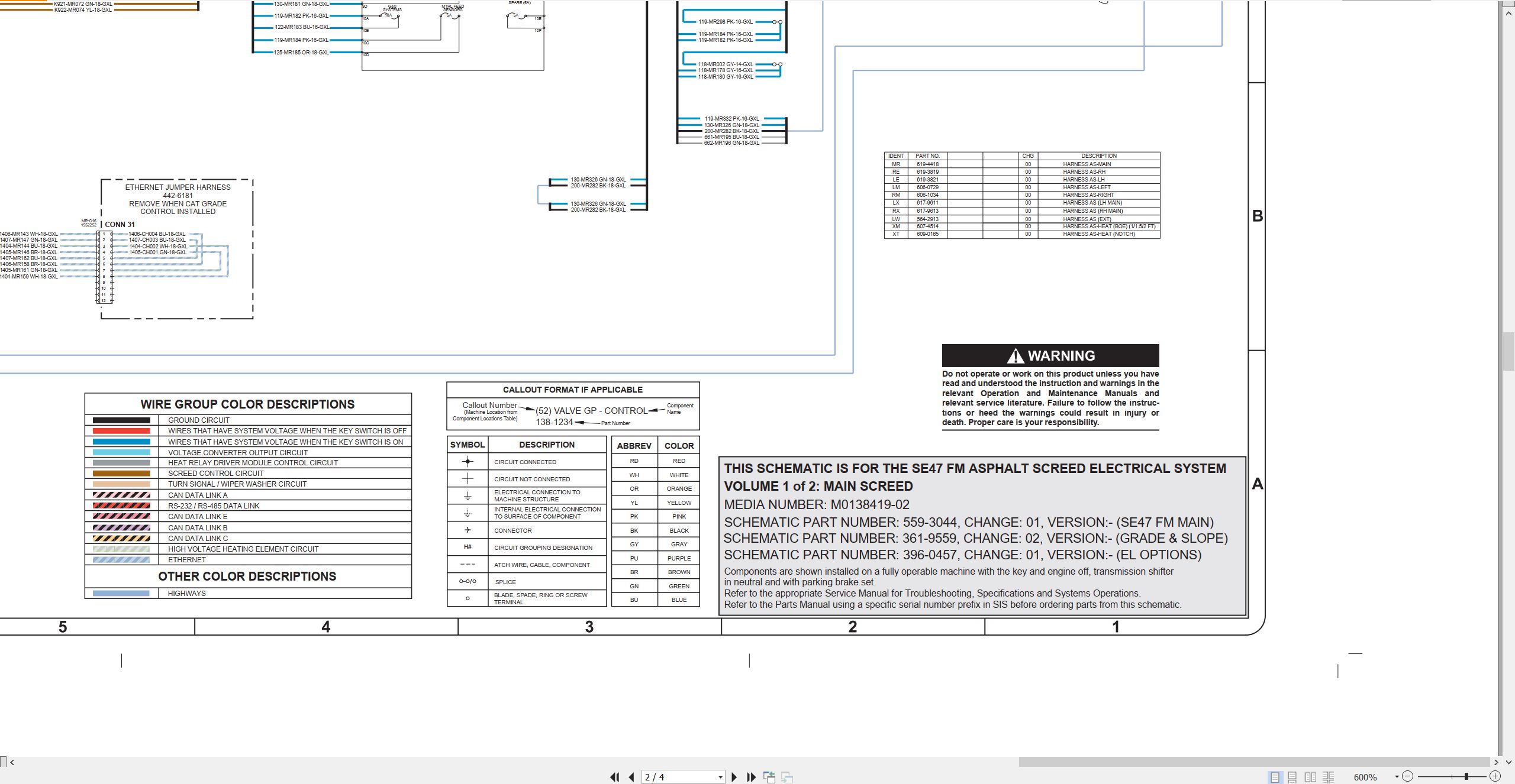 CAT Asphalt Paver SE47 FM Electrical Hydraulic Schematic (2)