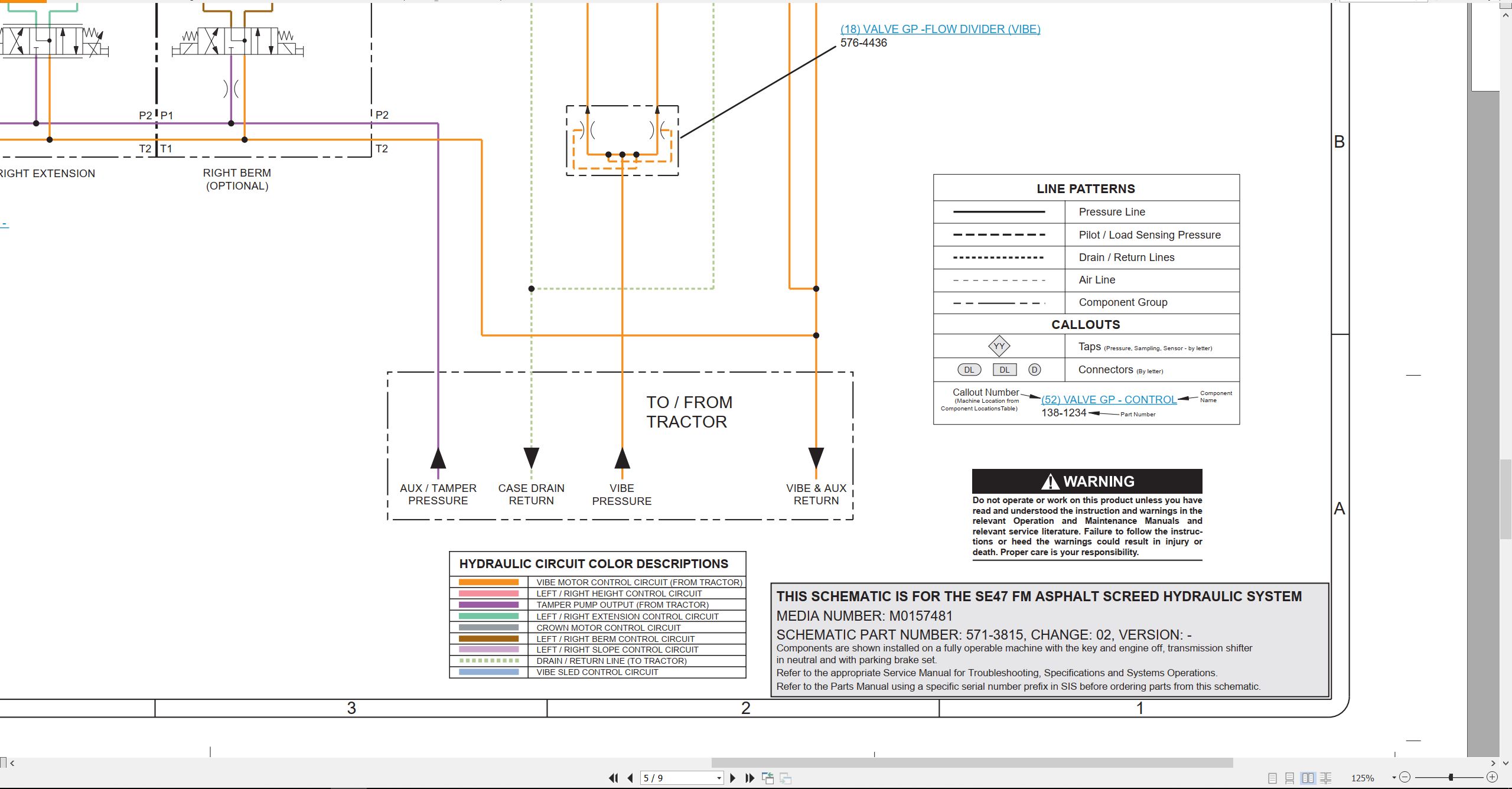 CAT Asphalt Paver SE47 FM Electrical Hydraulic Schematic (3)