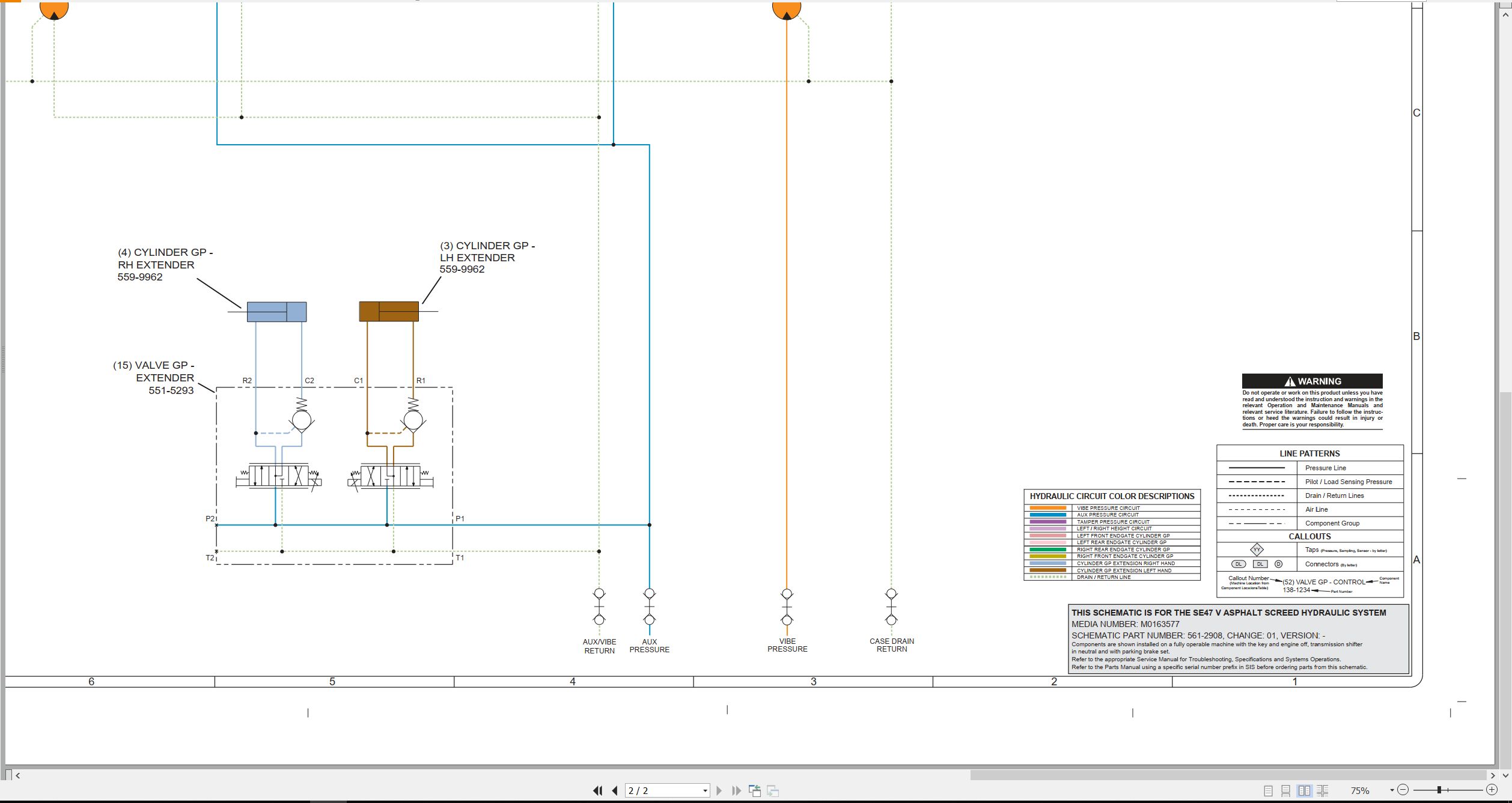 CAT Asphalt Paver SE47 VT Electrical Hydraulic Schematic (3)