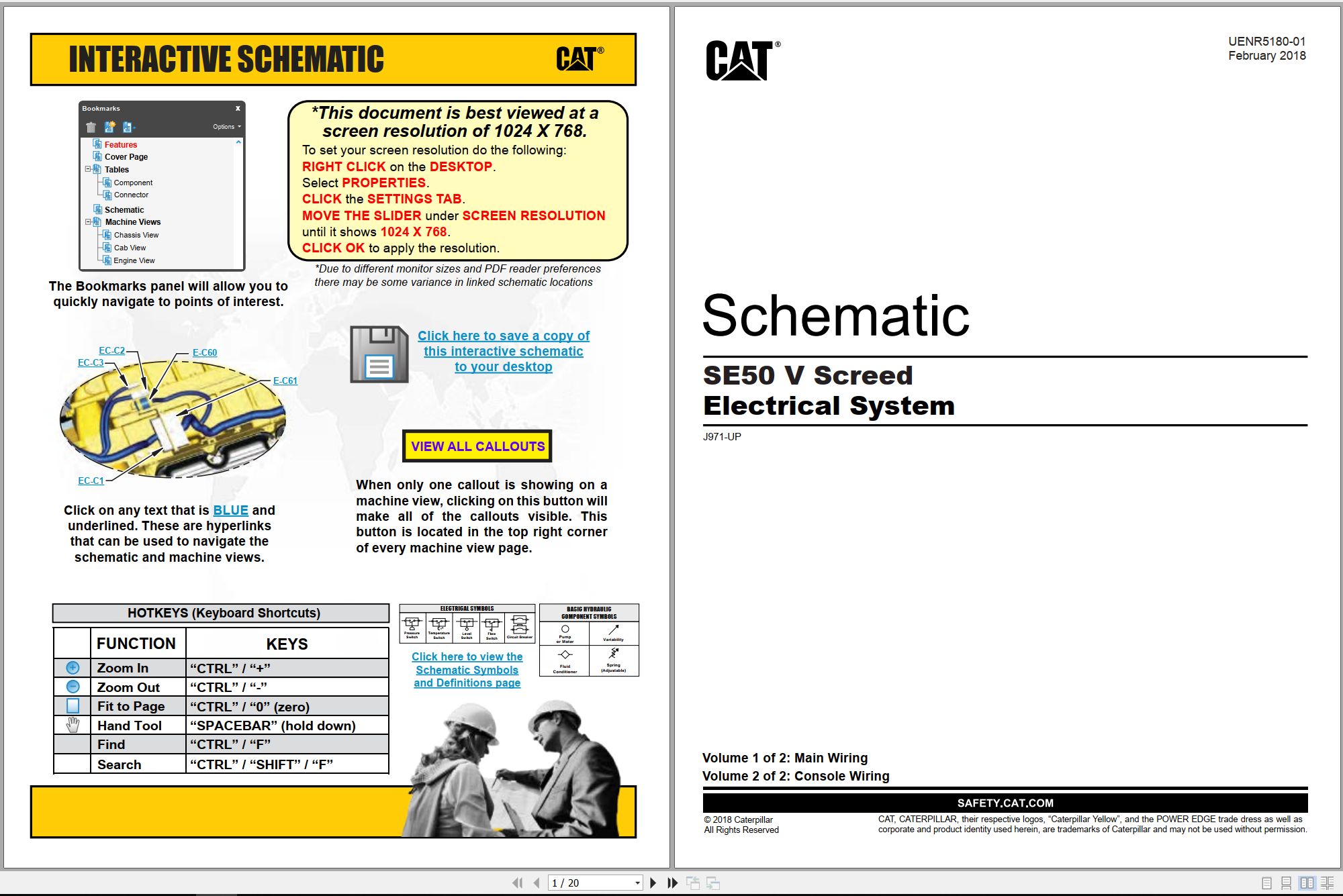 CAT Asphalt Paver SE50 V Electrical Hydraulic Schematic (1)
