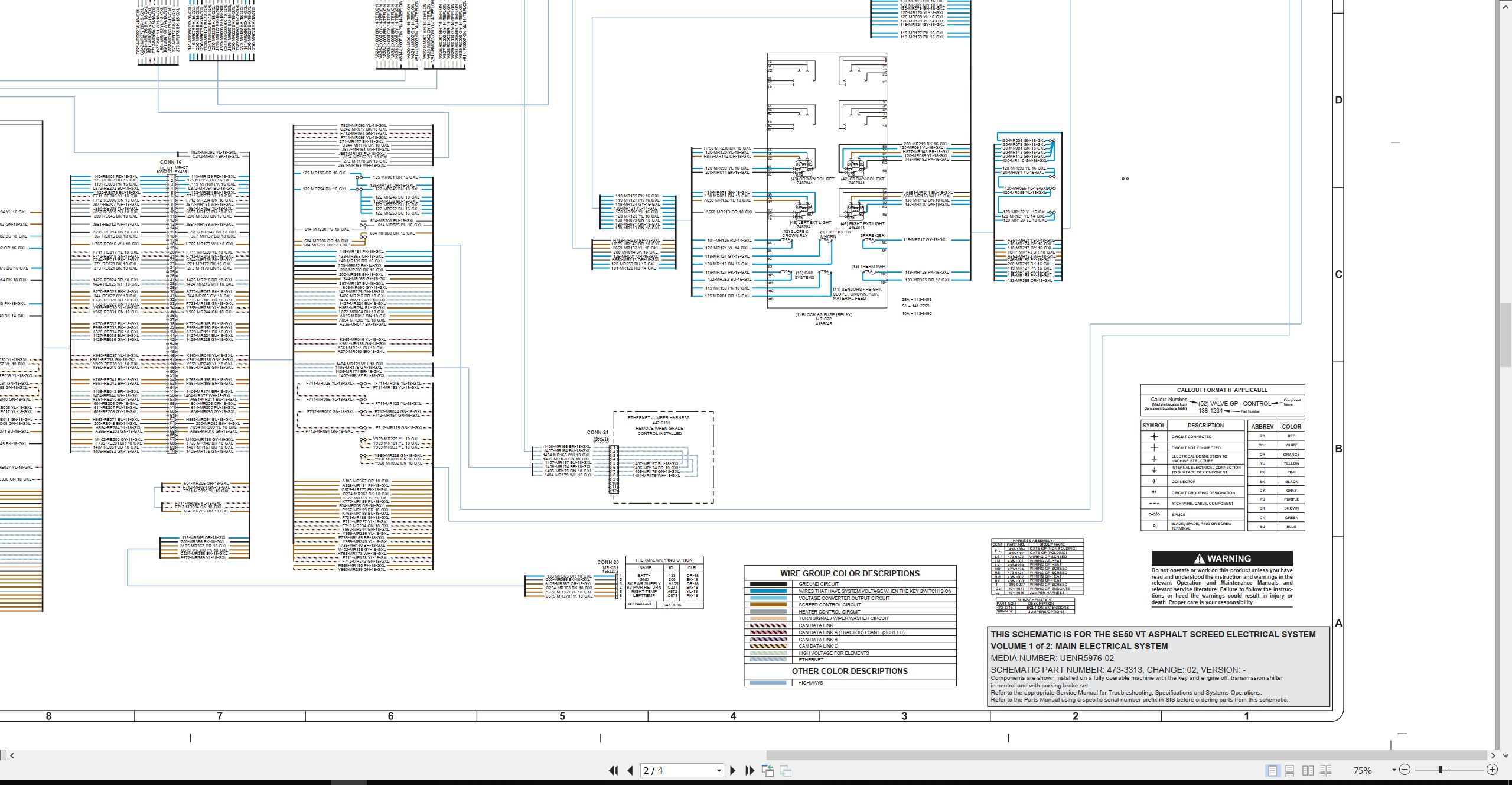 CAT Asphalt Paver SE50 VT Electrical Hydraulic Schematic (2)