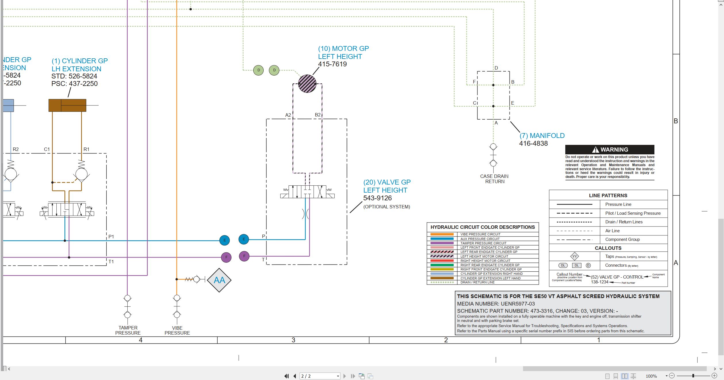 CAT Asphalt Paver SE50 VT Electrical Hydraulic Schematic (3)