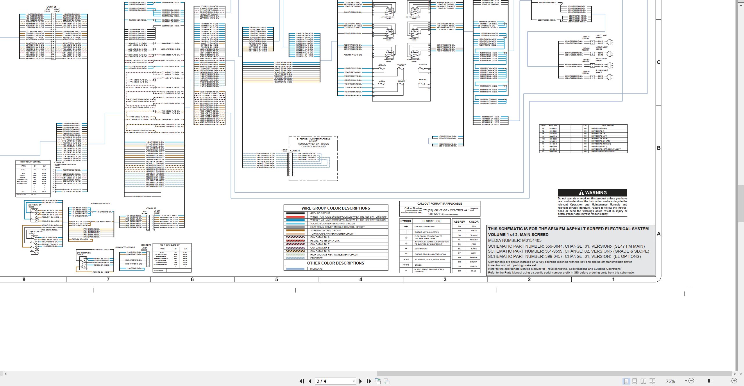 CAT Asphalt Paver SE60 FM Electrical Hydraulic Schematic (2)