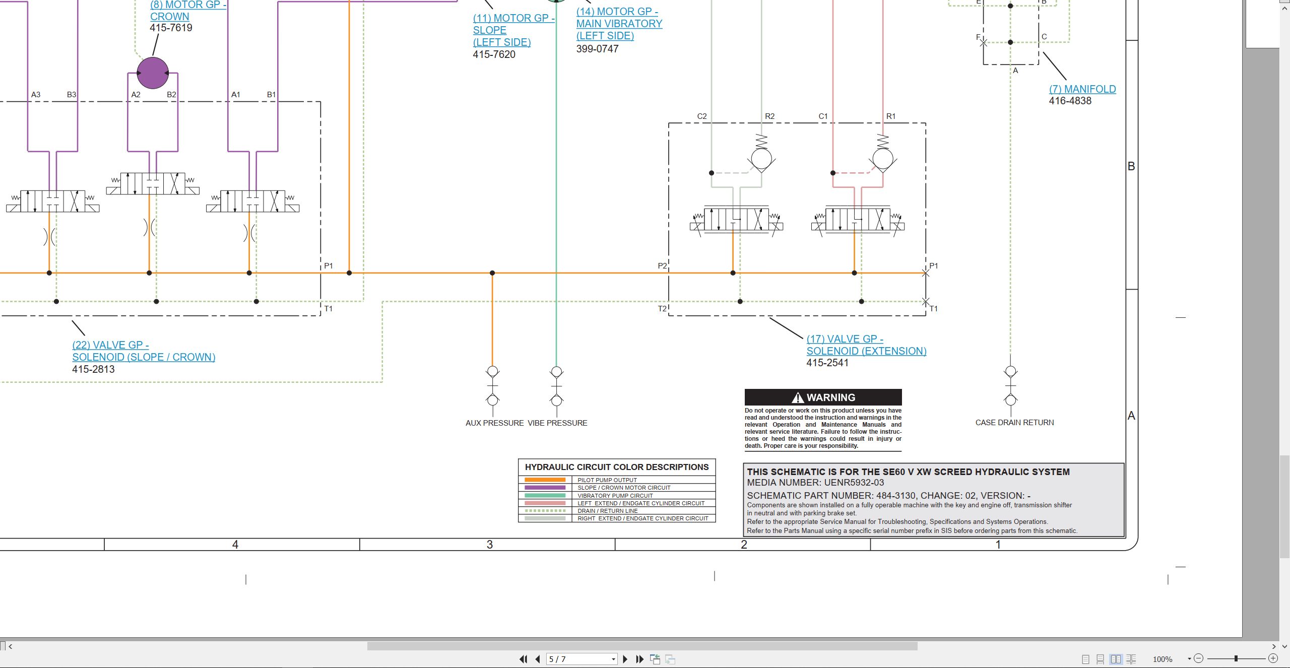CAT Asphalt Paver SE60 V XW Electrical Hydraulic Schematic (3)