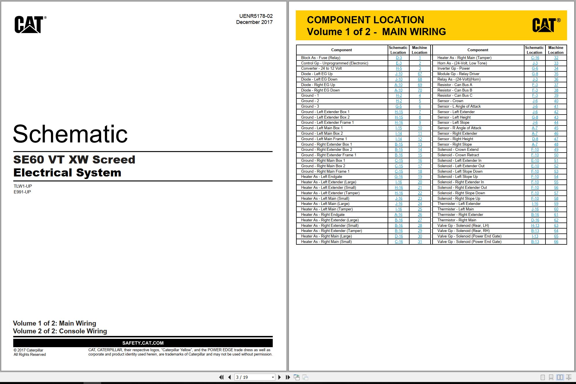 CAT Asphalt Paver SE60 VT XW Electrical Hydraulic Schematic (1)