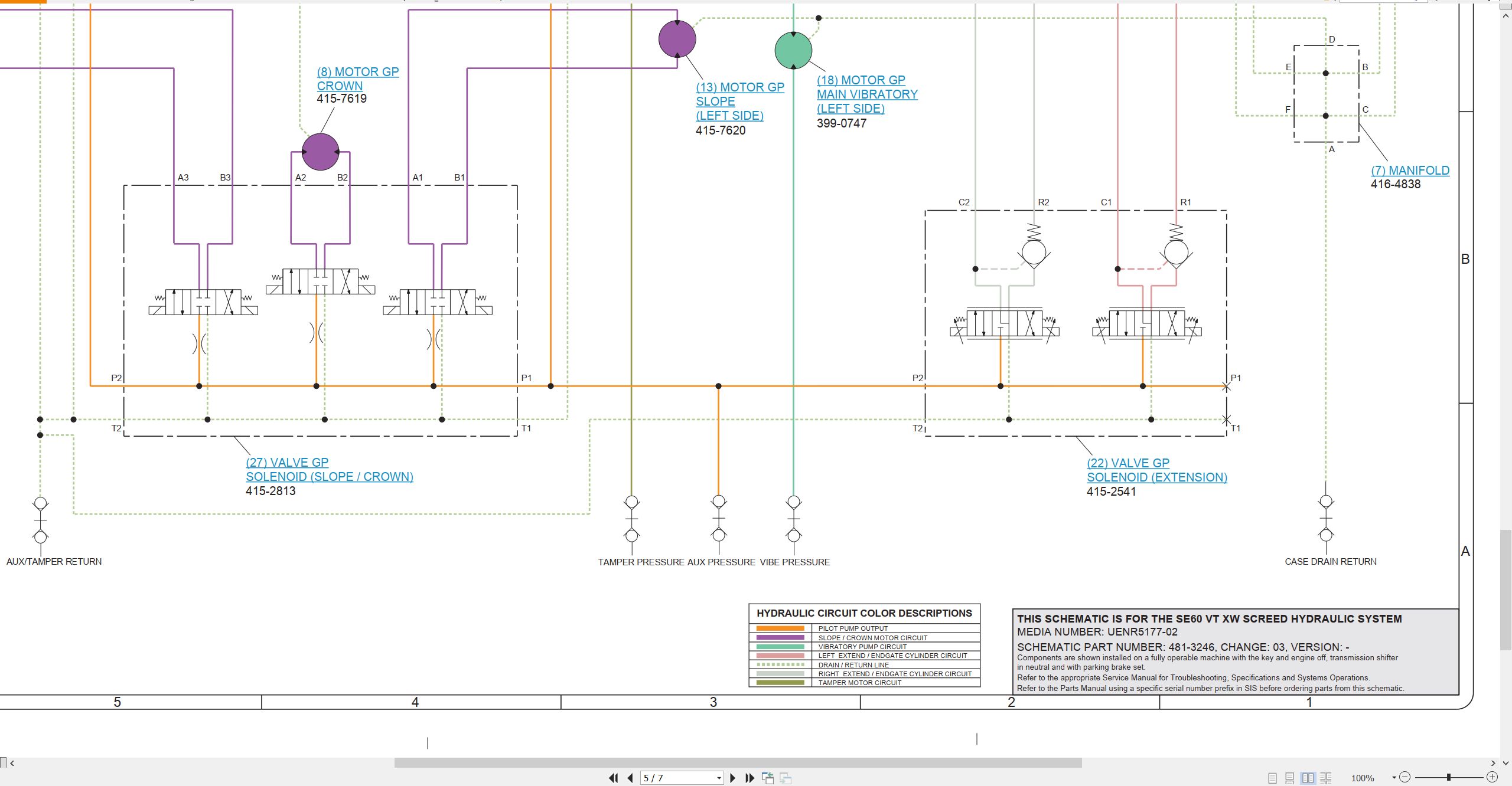 CAT Asphalt Paver SE60 VT XW Electrical Hydraulic Schematic (3)