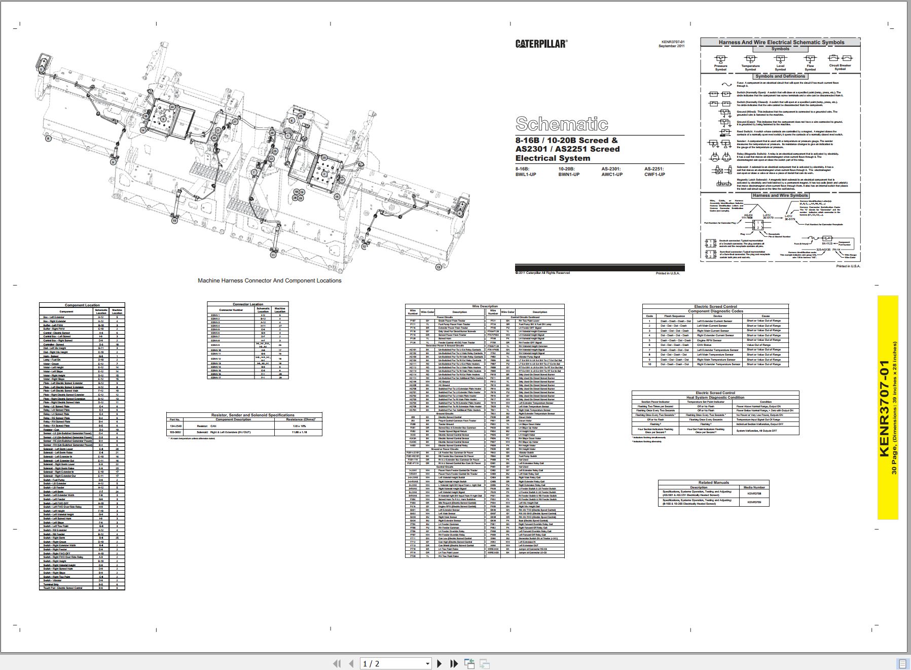 CAT Asphalt Screed 10 20B to AS2301 Electrical Schematic KENR3707 01 2011 (1)