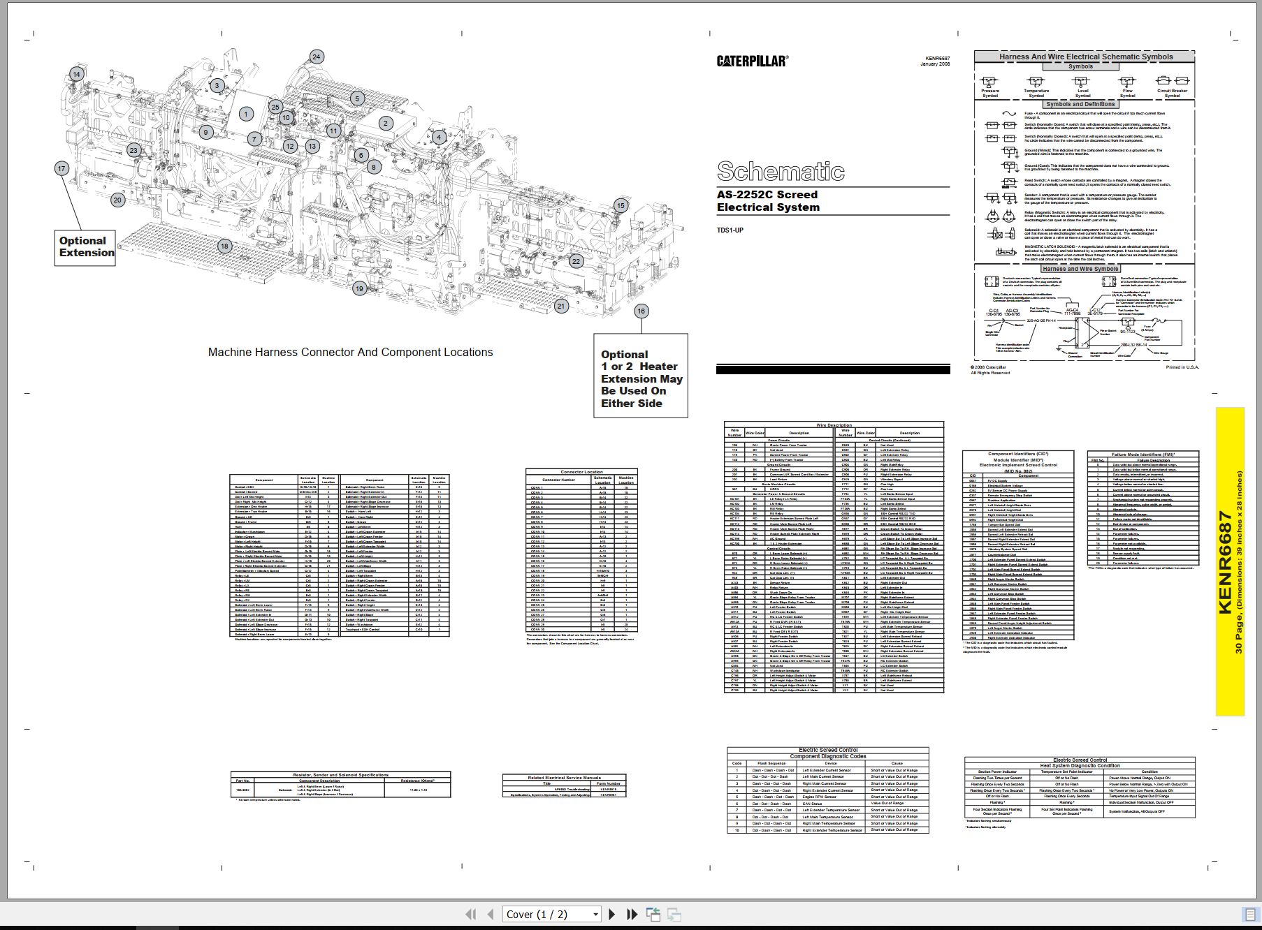 CAT Asphalt Screed AS 2252C Electrical Schematic KENR6687 00 2008 (1)