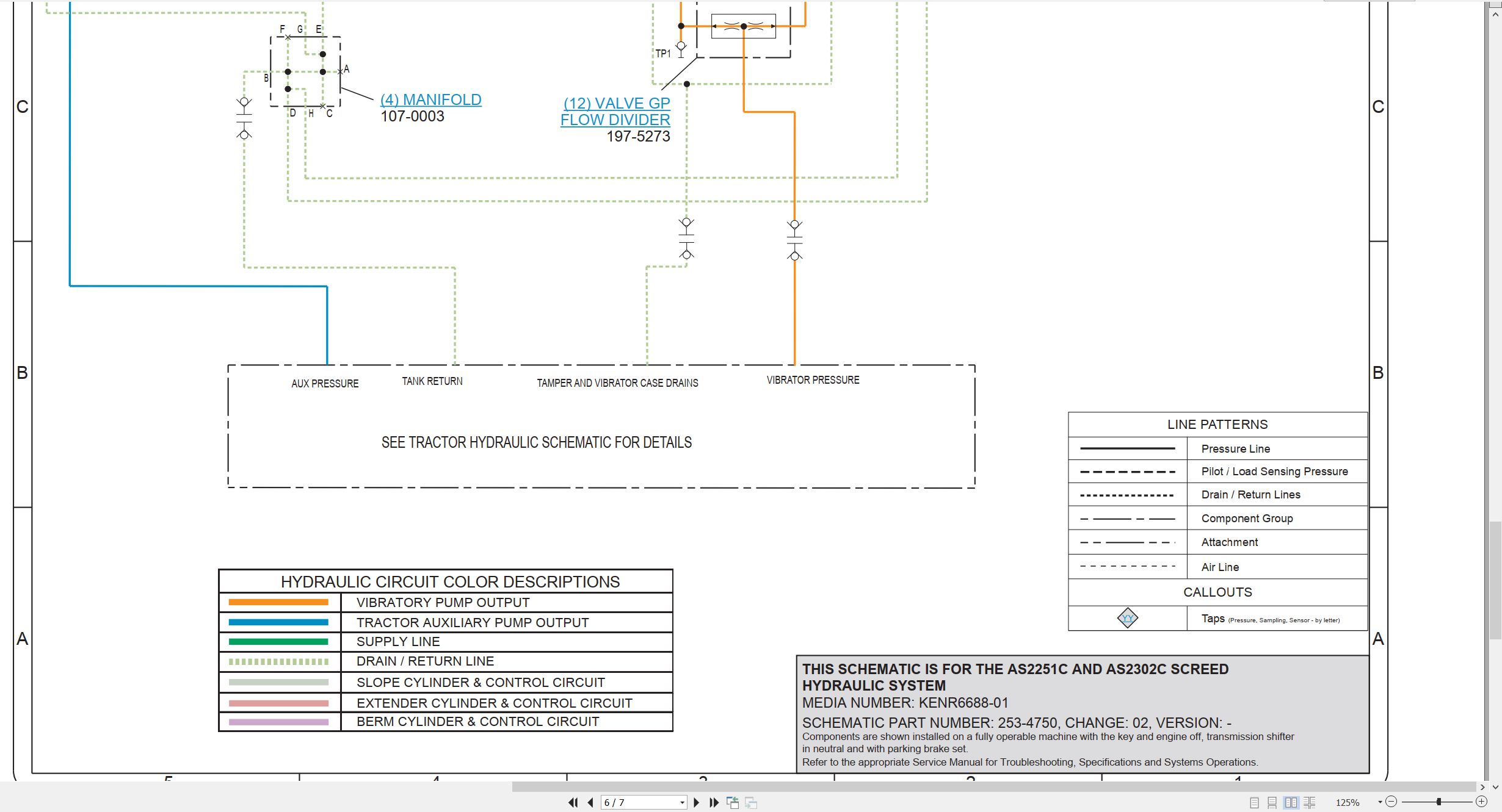 CAT Asphalt Screed AS2251C AS2302C Hydraulic Schematic KENR6688 01 2011 (2)