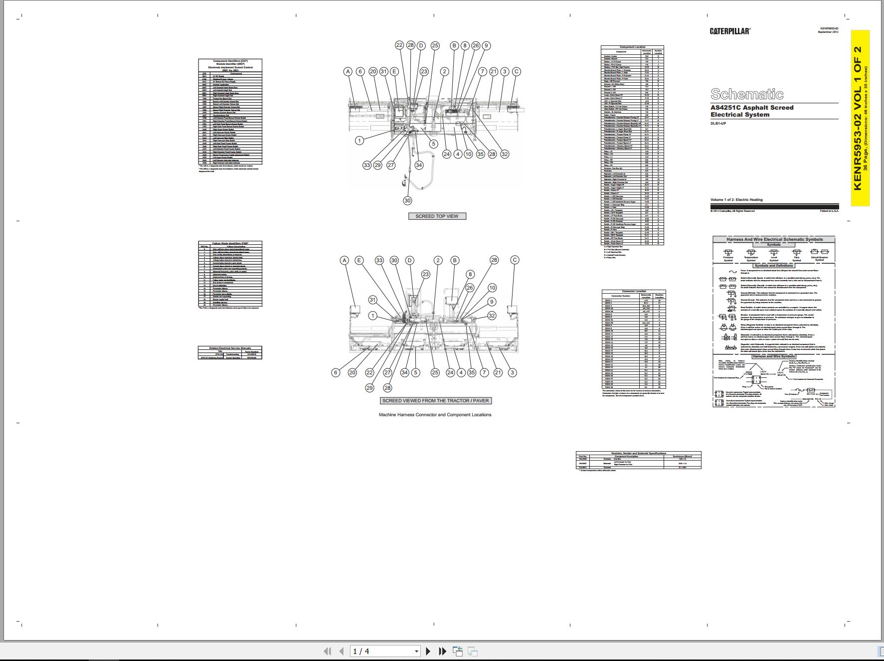 CAT Asphalt Screed AS4251C Electrical Schematic KENR5953 02 2012 (1)