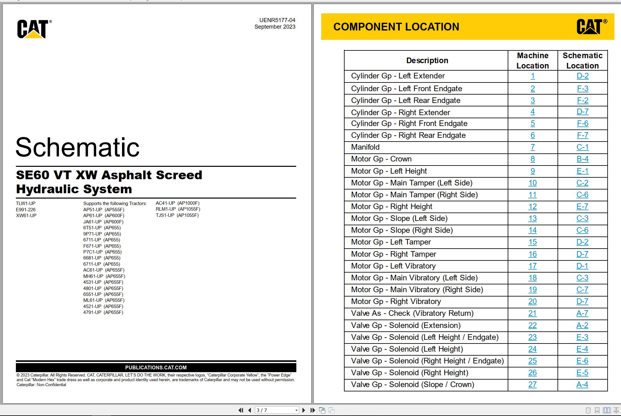 CAT Asphalt Screed SE60 VT XW Hydraulic Schematic UENR5177 04 2023 (1)