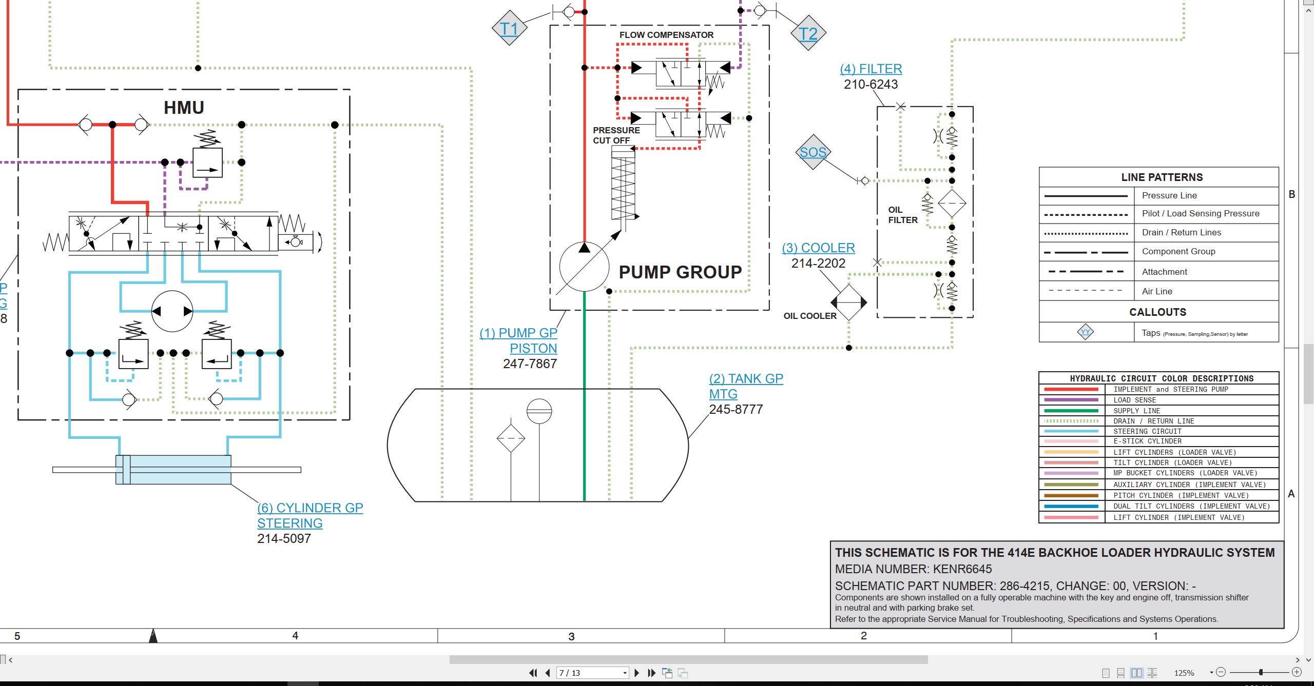 CAT Backhoe Loader 414E Electrical Hydraulic Schematic (3)