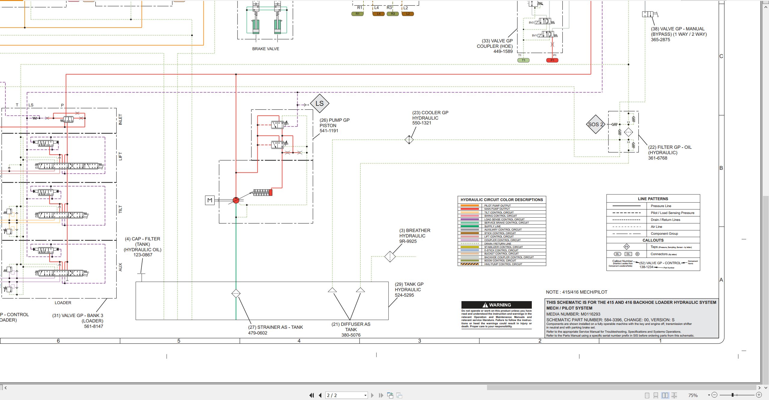 CAT Backhoe Loader 415 Electrical Hydraulic Schematic (3)