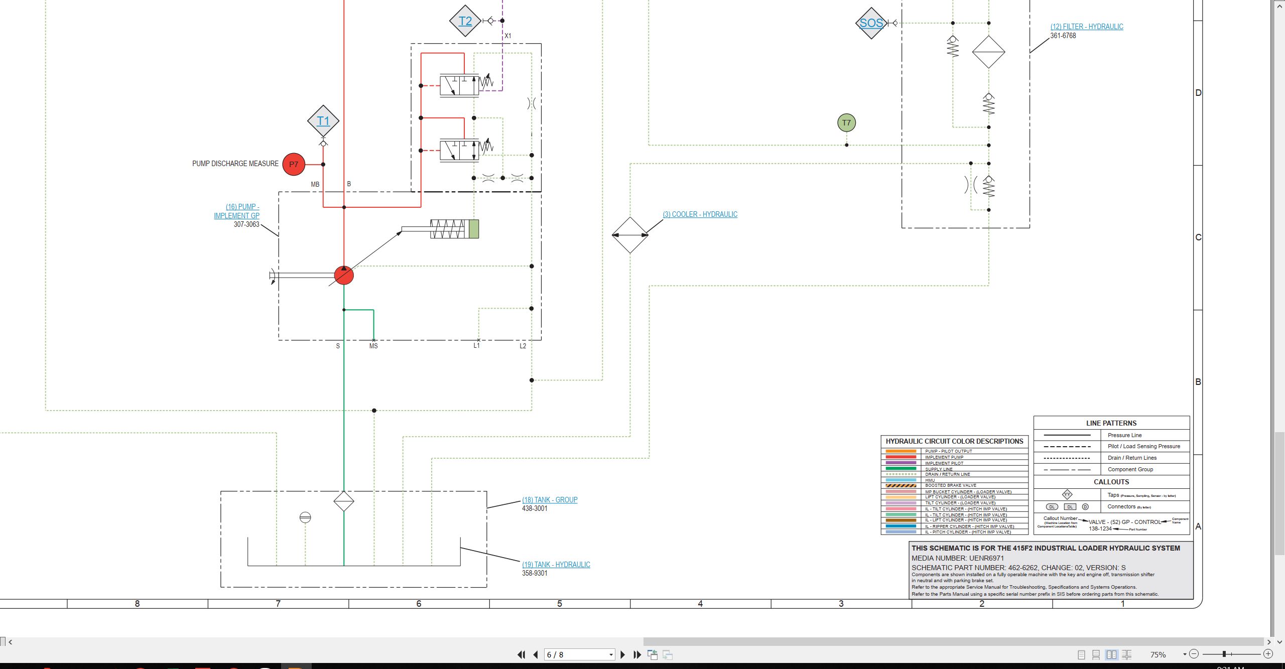 CAT Backhoe Loader 415F2 Electrical Hydraulic Schematic (3)