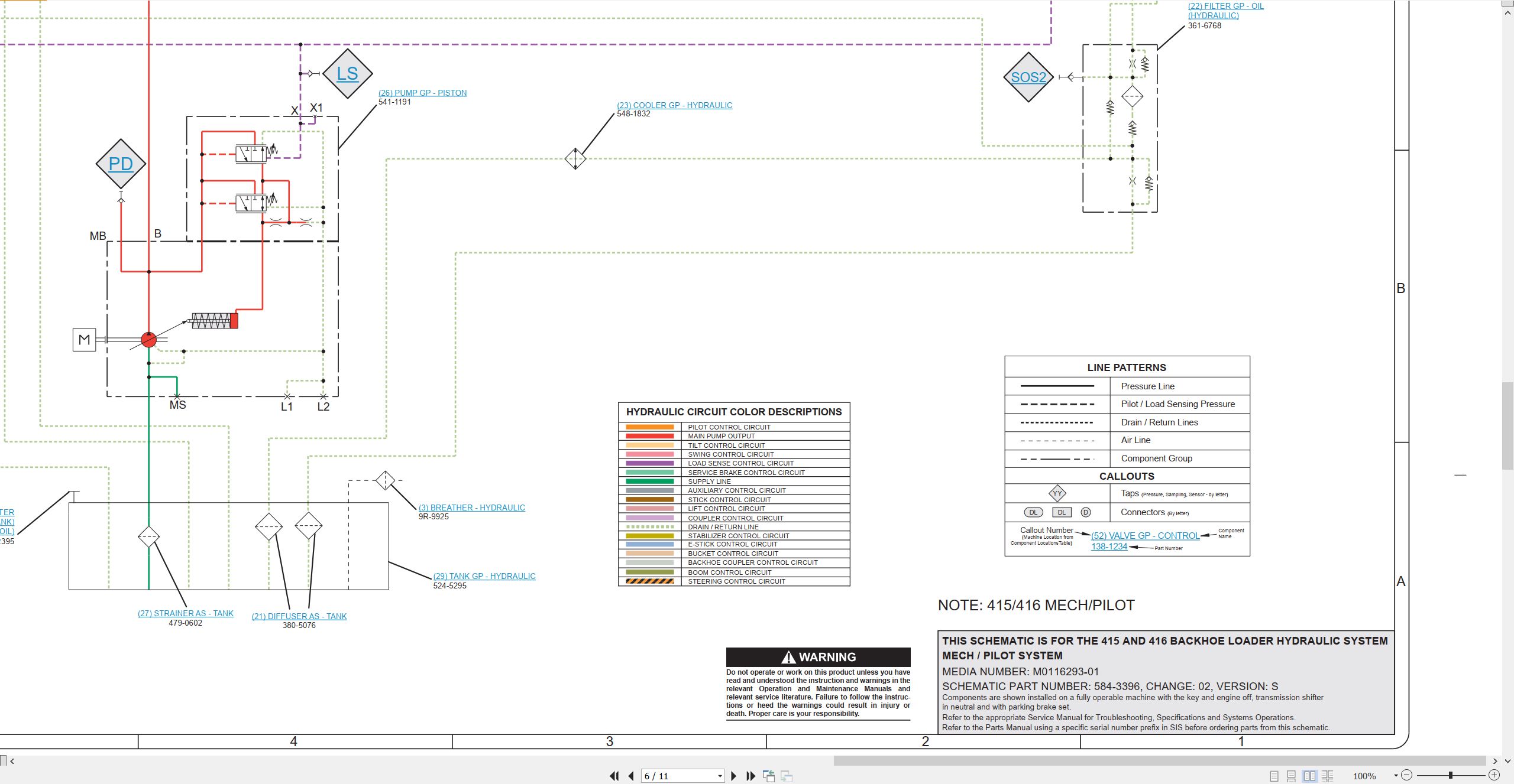 CAT Backhoe Loader 416 Electrical Hydraulic Schematic (3)