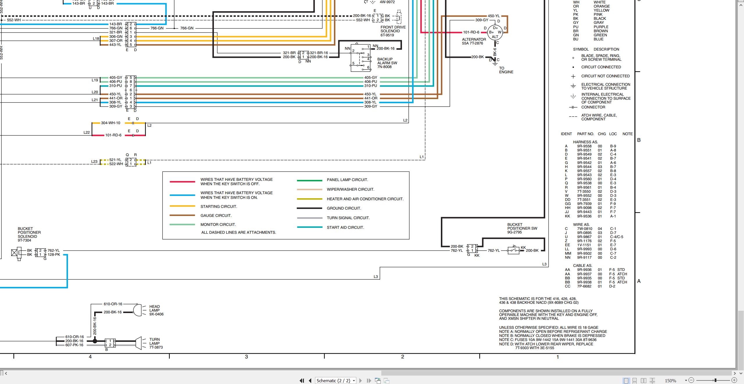CAT Backhoe Loader 416 II Electrical Schematic (2)