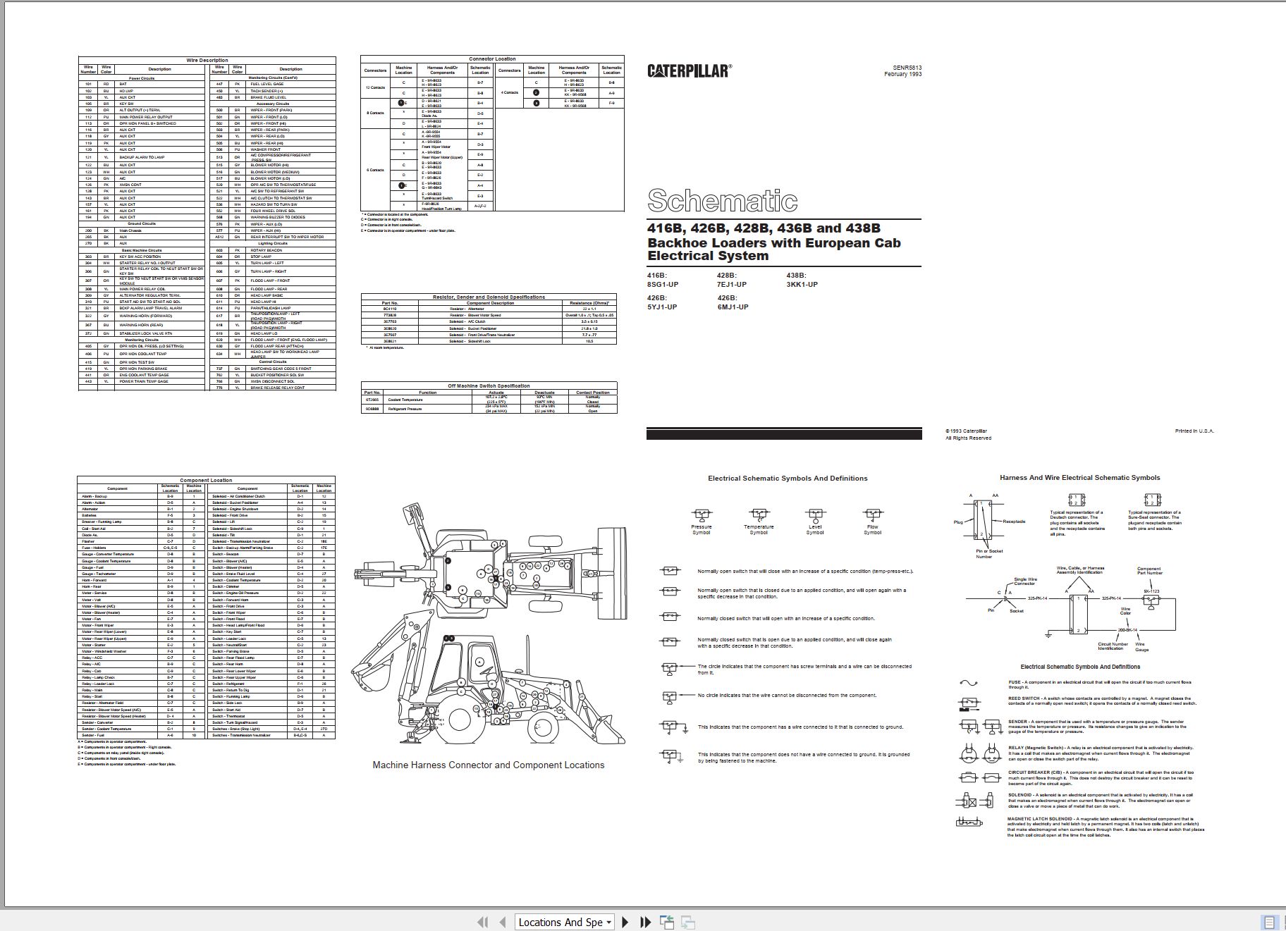 CAT Backhoe Loader 416B Electrical Schematic (1)