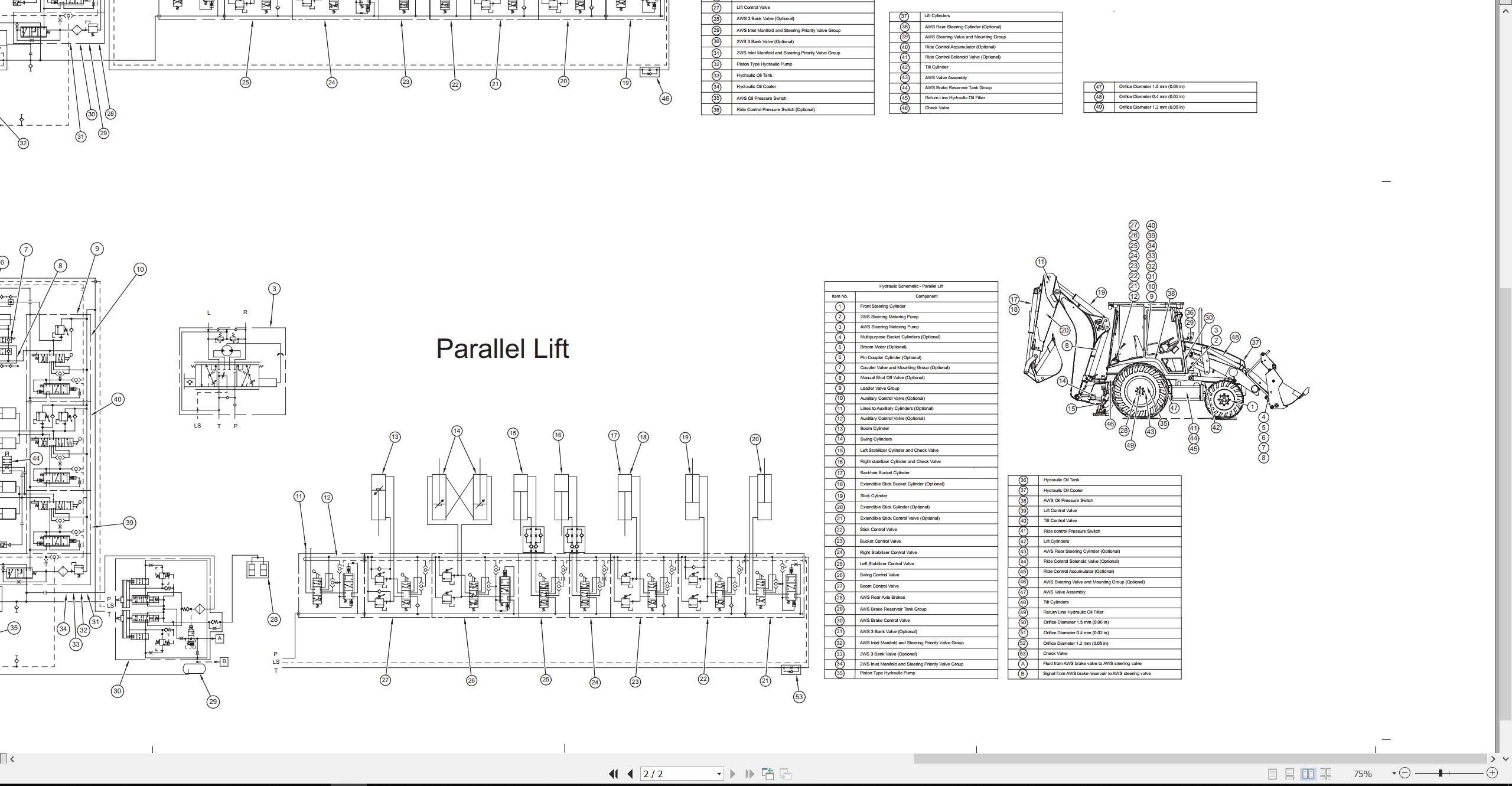 CAT Backhoe Loader 416C Electrical Hydraulic Schematic (3)