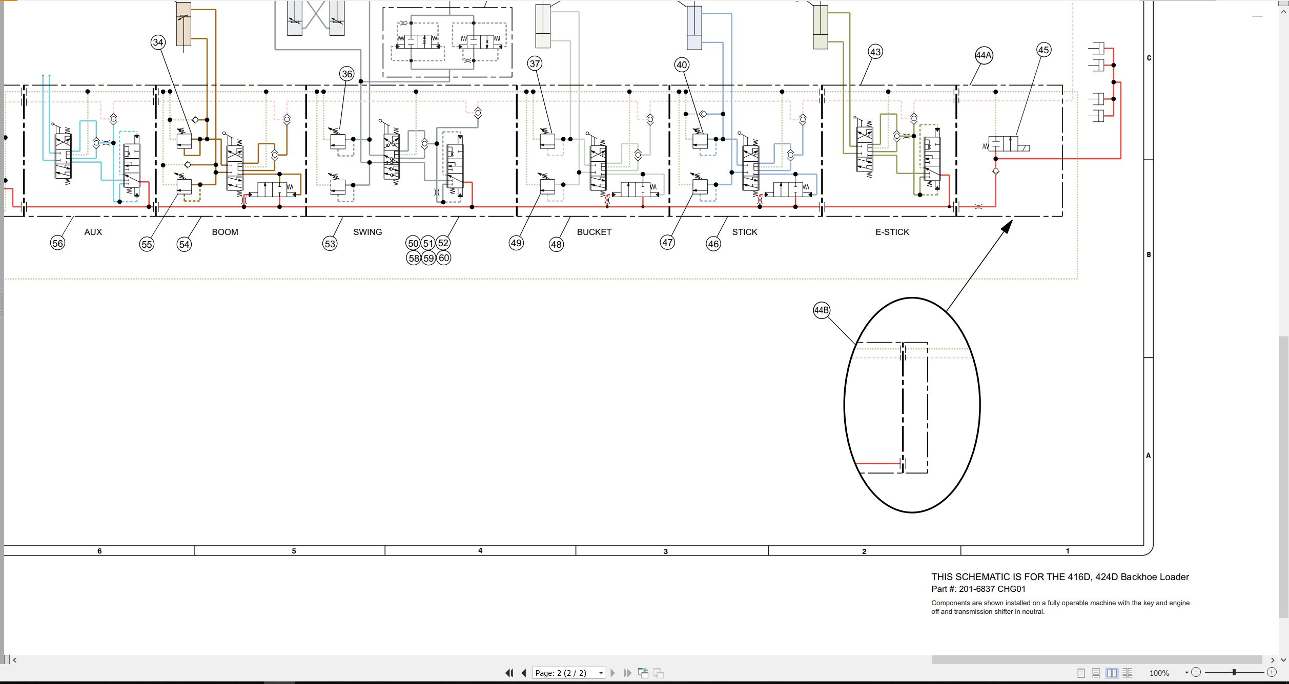CAT Backhoe Loader 416D Electrical Hydraulic Schematic (3)