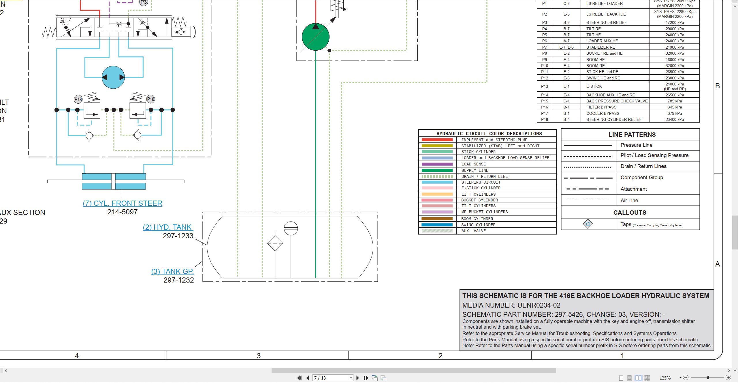 CAT Backhoe Loader 416E Electrical Hydraulic Schematic (3)